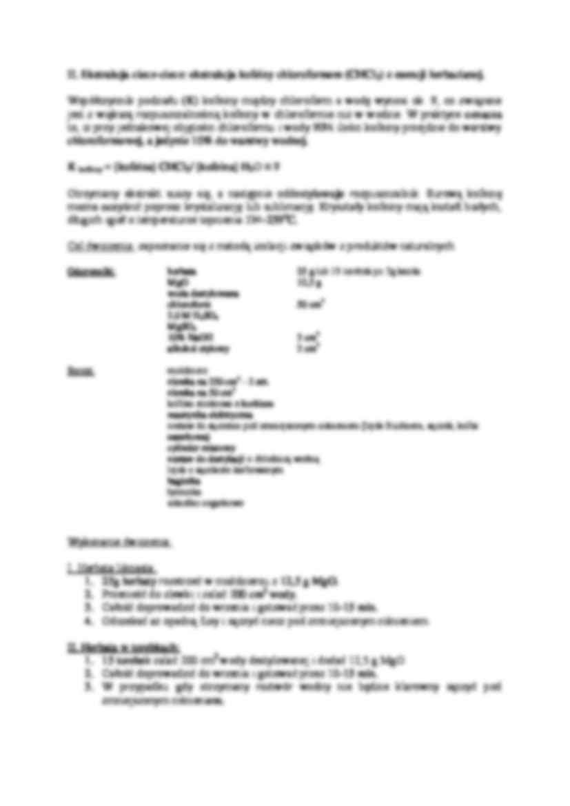 Ekstrakcja kofeiny z liści herbaty - wykład - strona 3