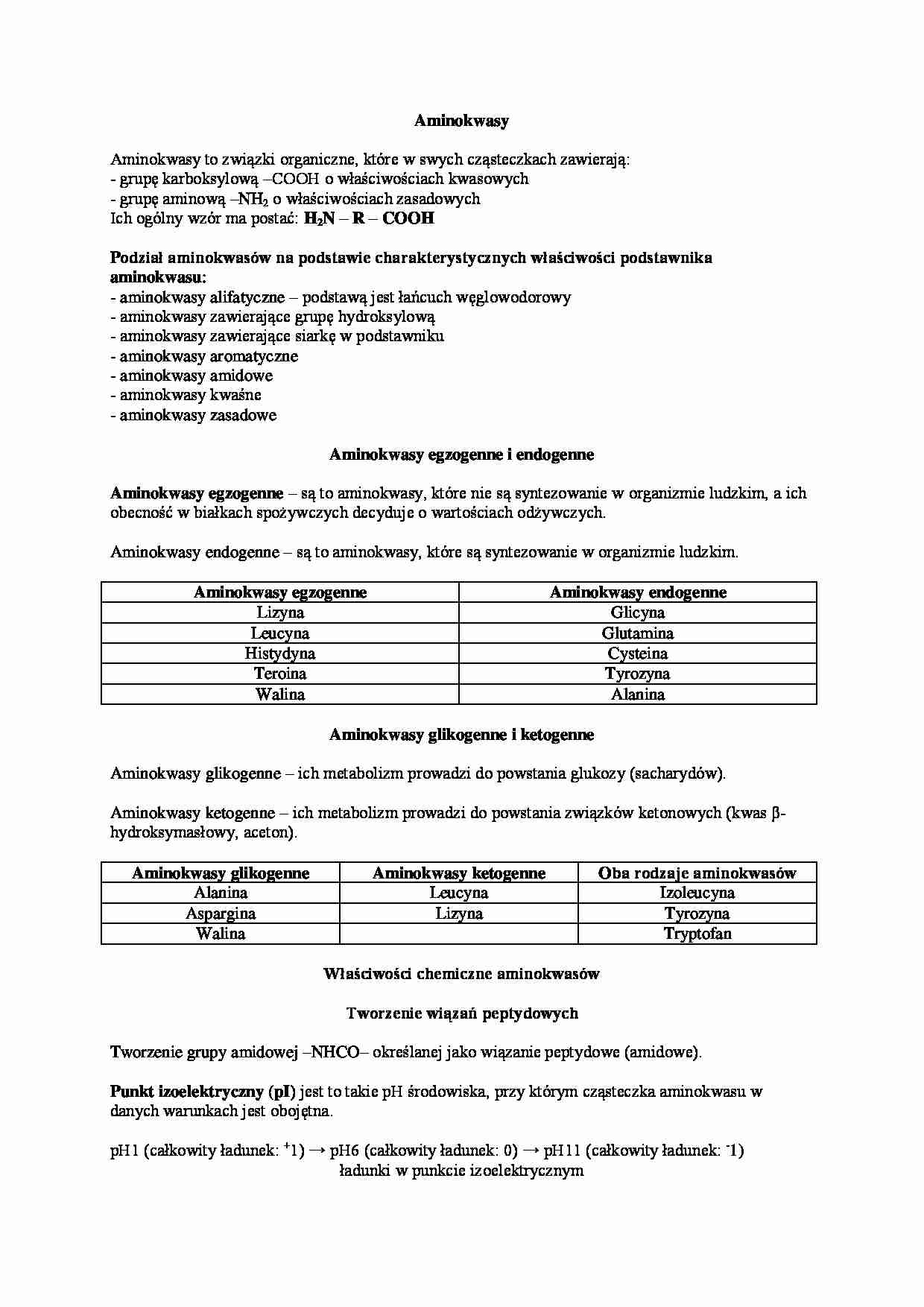 Wykład o aminokwasach - strona 1