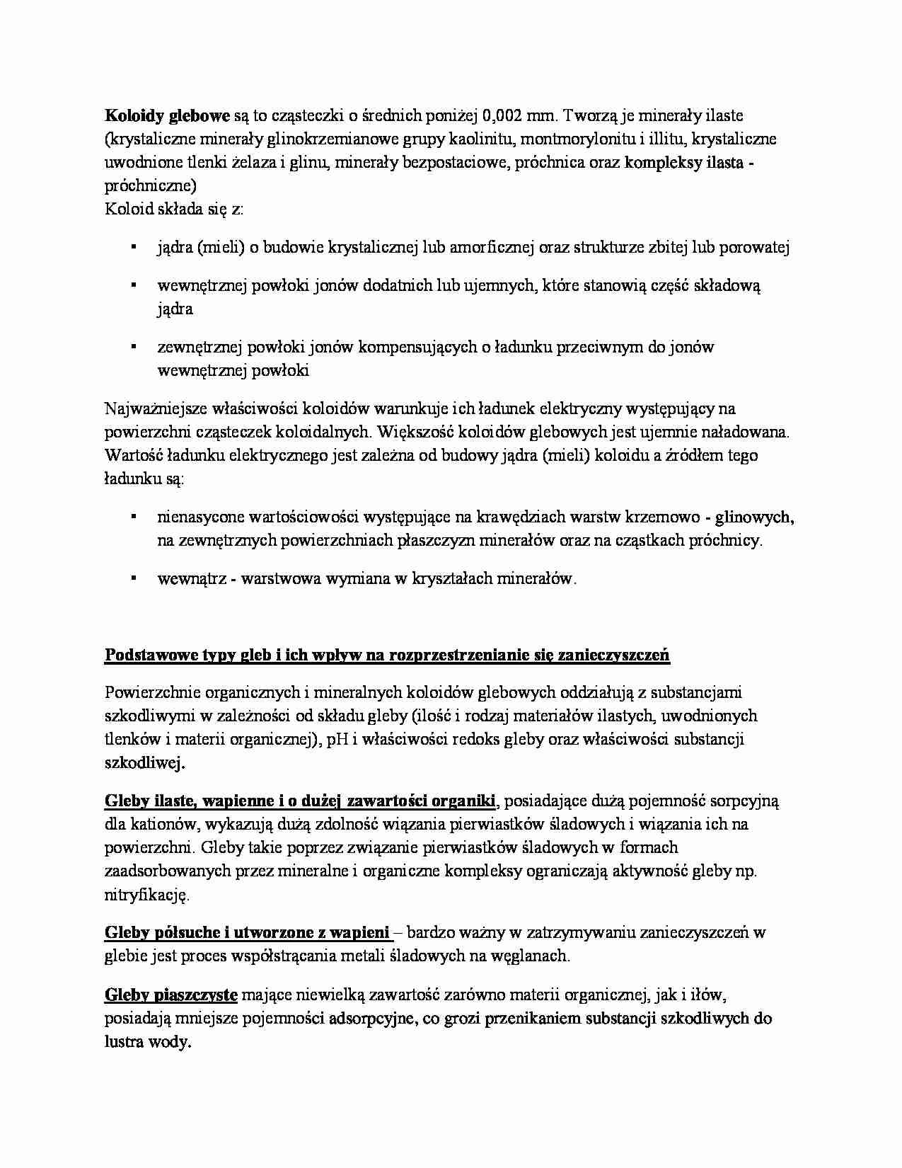 Podstawowe typy gleb - wykład - strona 1