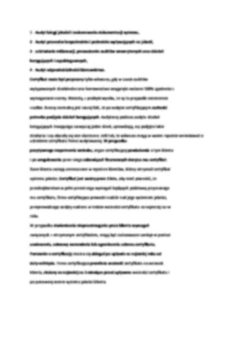 Tryb postępowania w procesie certyfikacji systemów jakości - wykład - strona 3