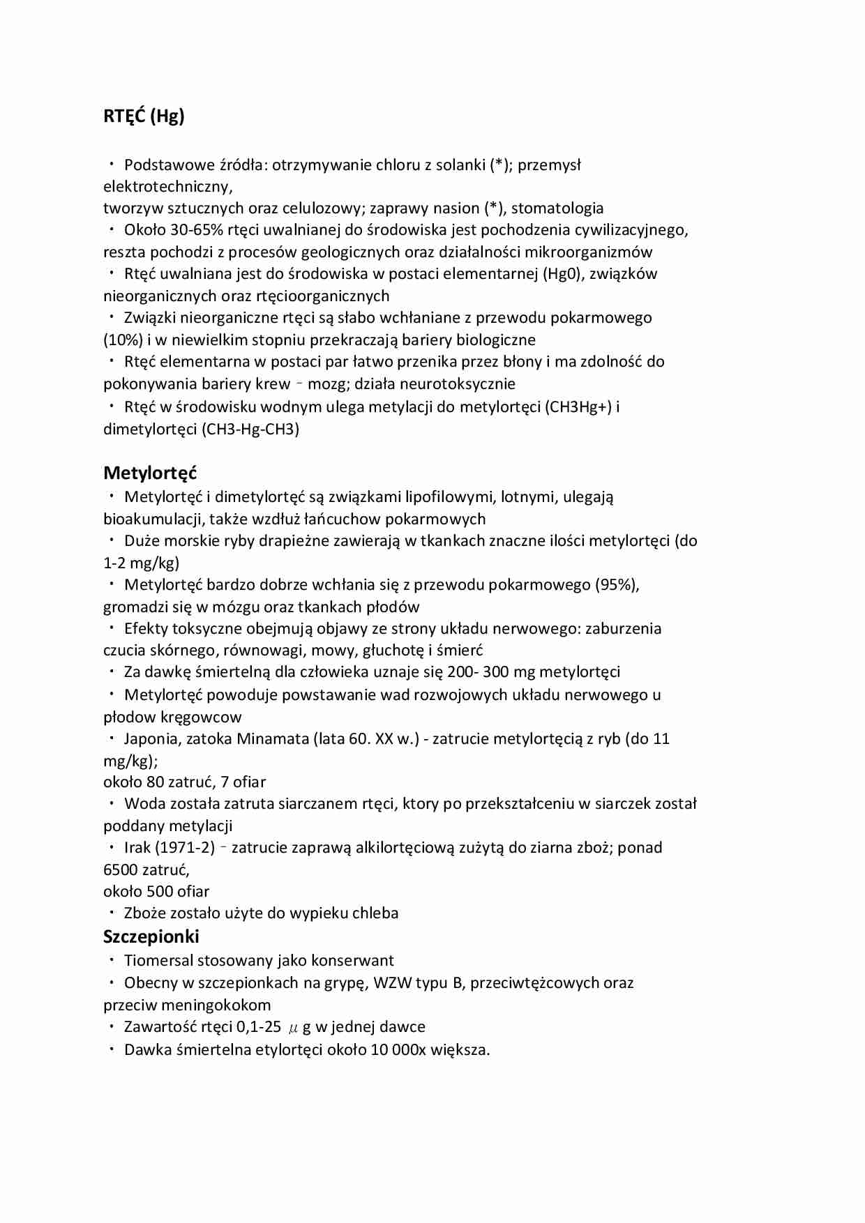 Rtęć i metylortęć - wykład - strona 1