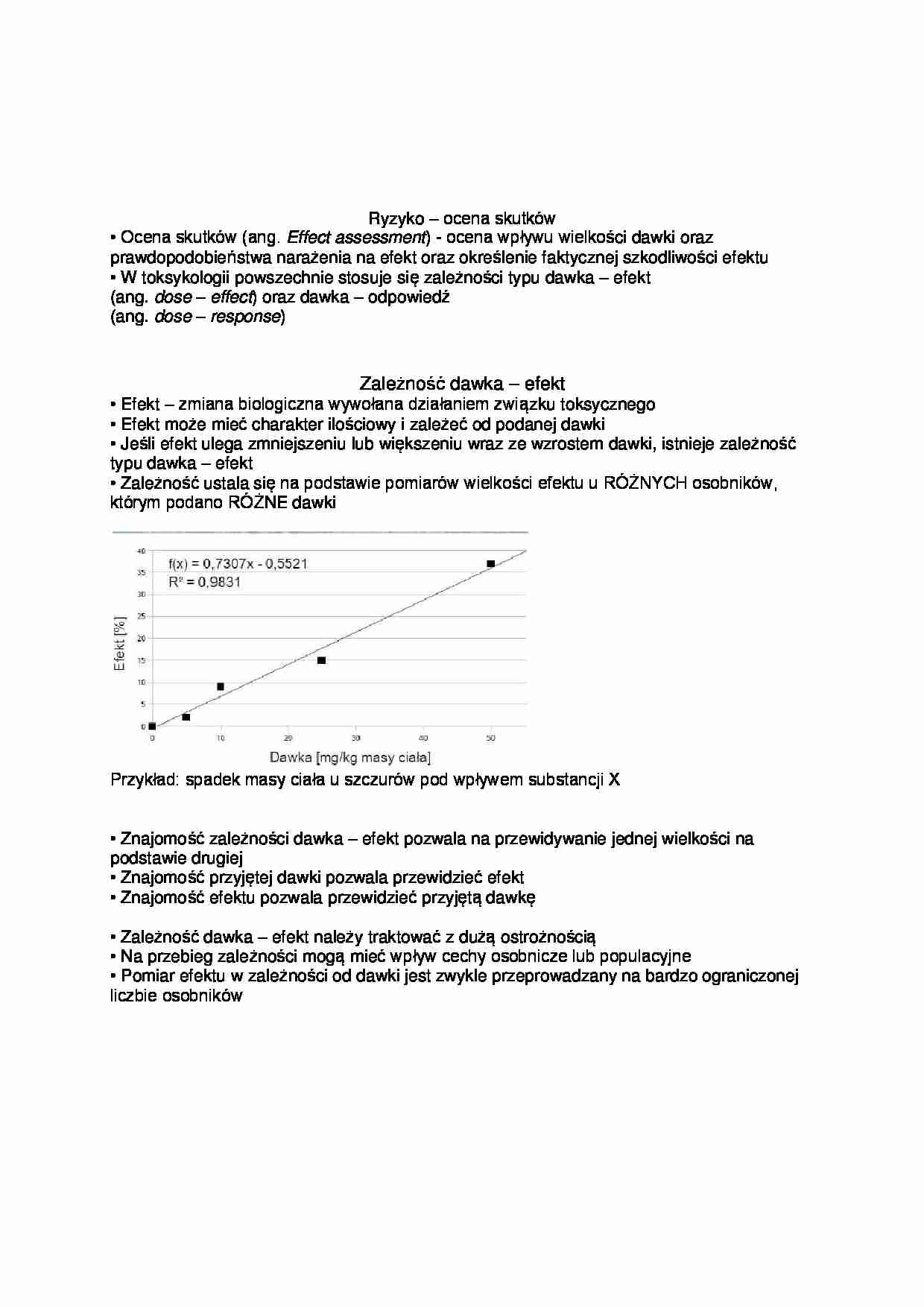 Zależność dawka efekt - wykład - strona 1