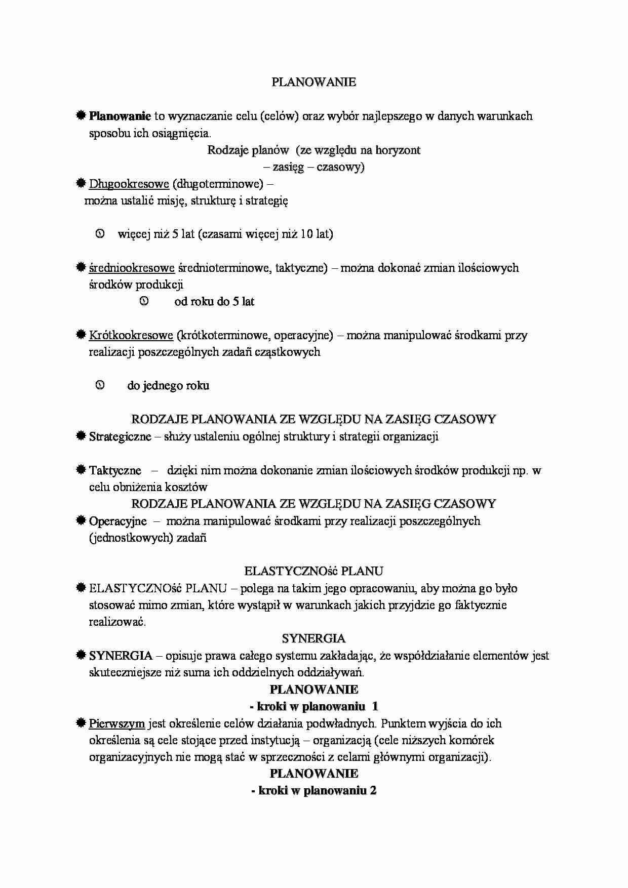Planowanie strategiczne - wykład - strona 1