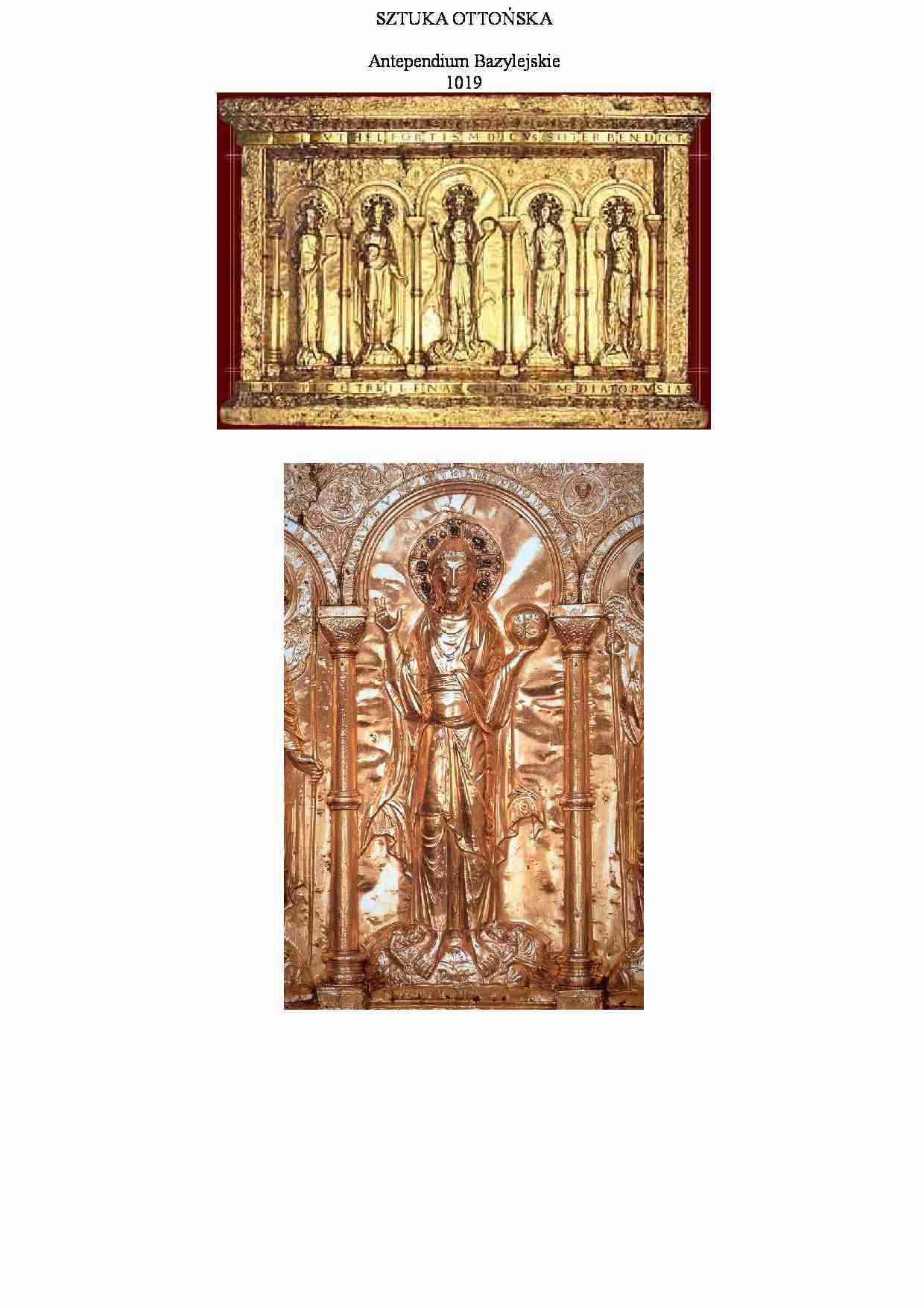 Sztuka ottońska-Antependium Bazylejskie - strona 1