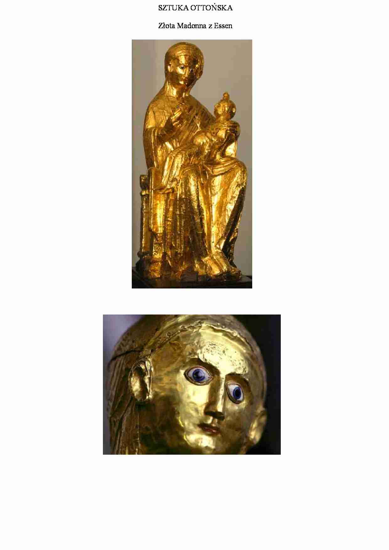 Sztuka ottońska-Złota Madonna z Essen - strona 1