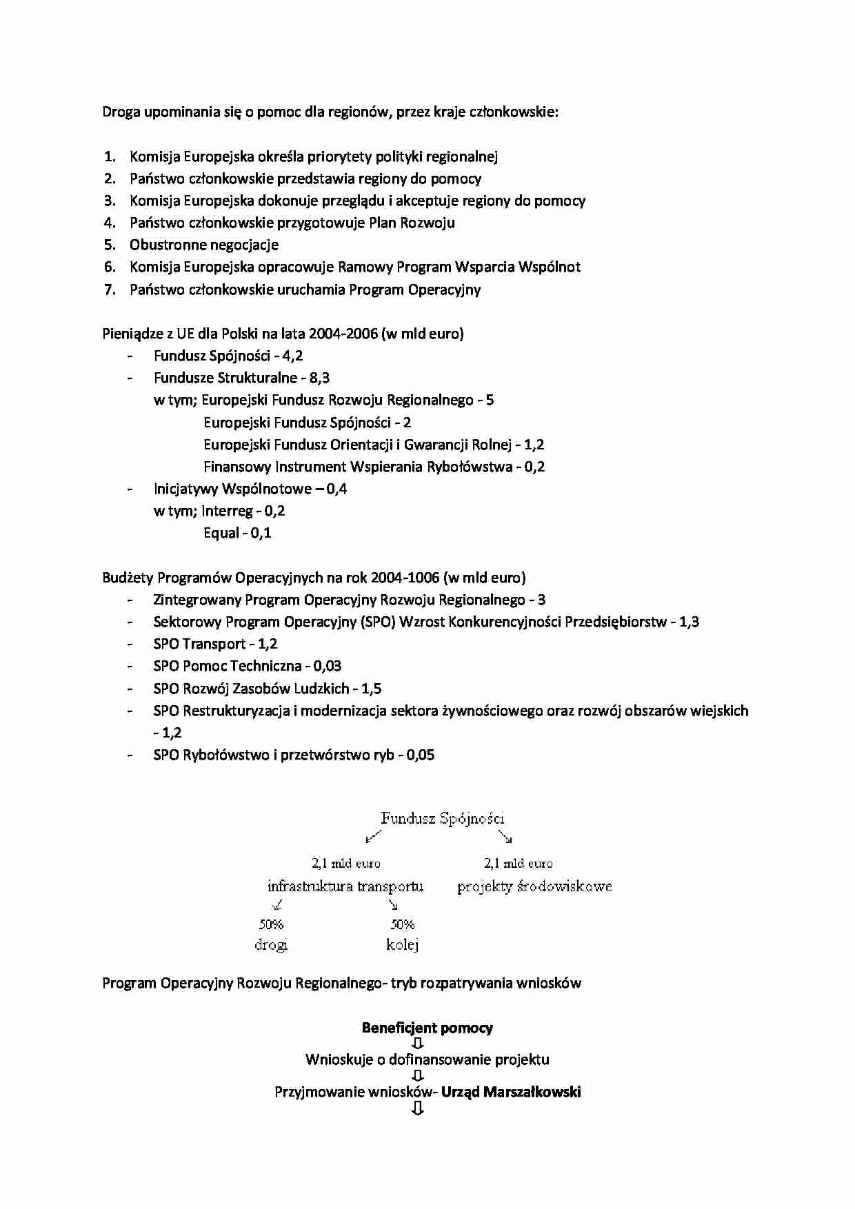 Droga upominania się o pomoc dla regionów -opracowanie - strona 1