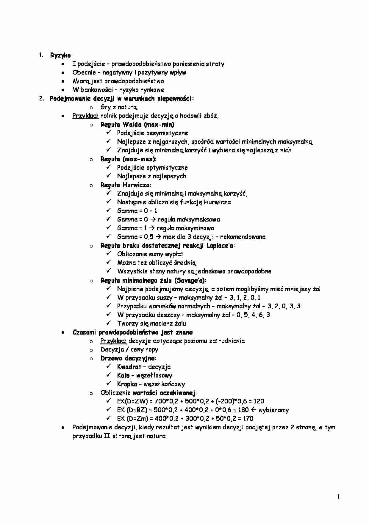 Ryzyko -opracowanie - strona 1