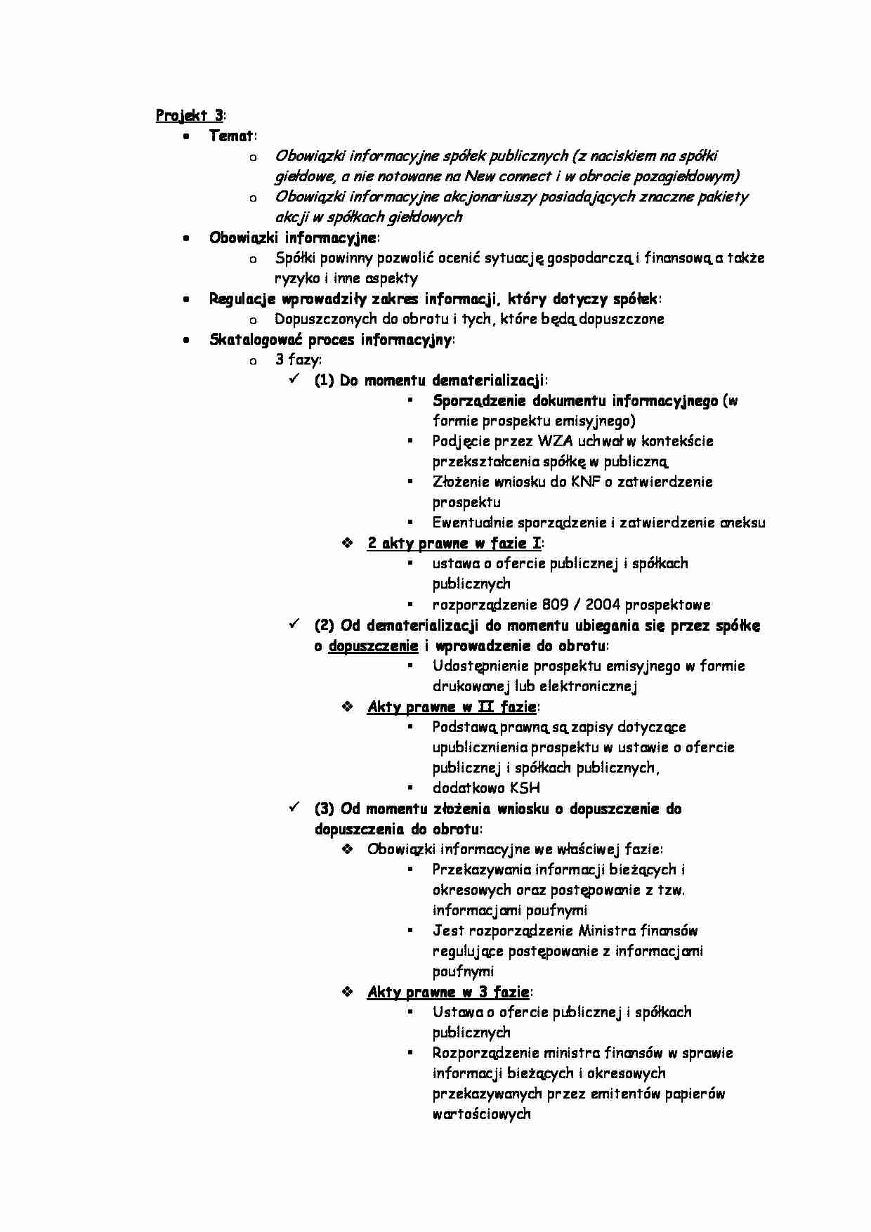 Obowiązki informacyjne spółek publicznych -projekt 3 - strona 1