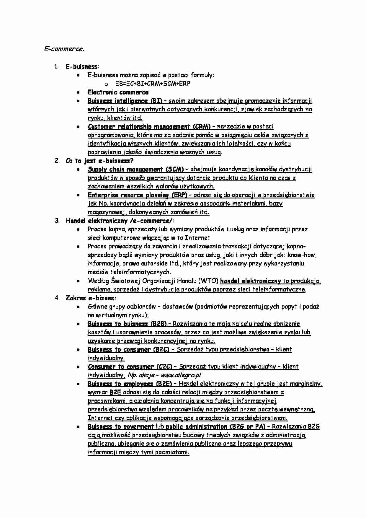 E-commerce -opracowanie - strona 1