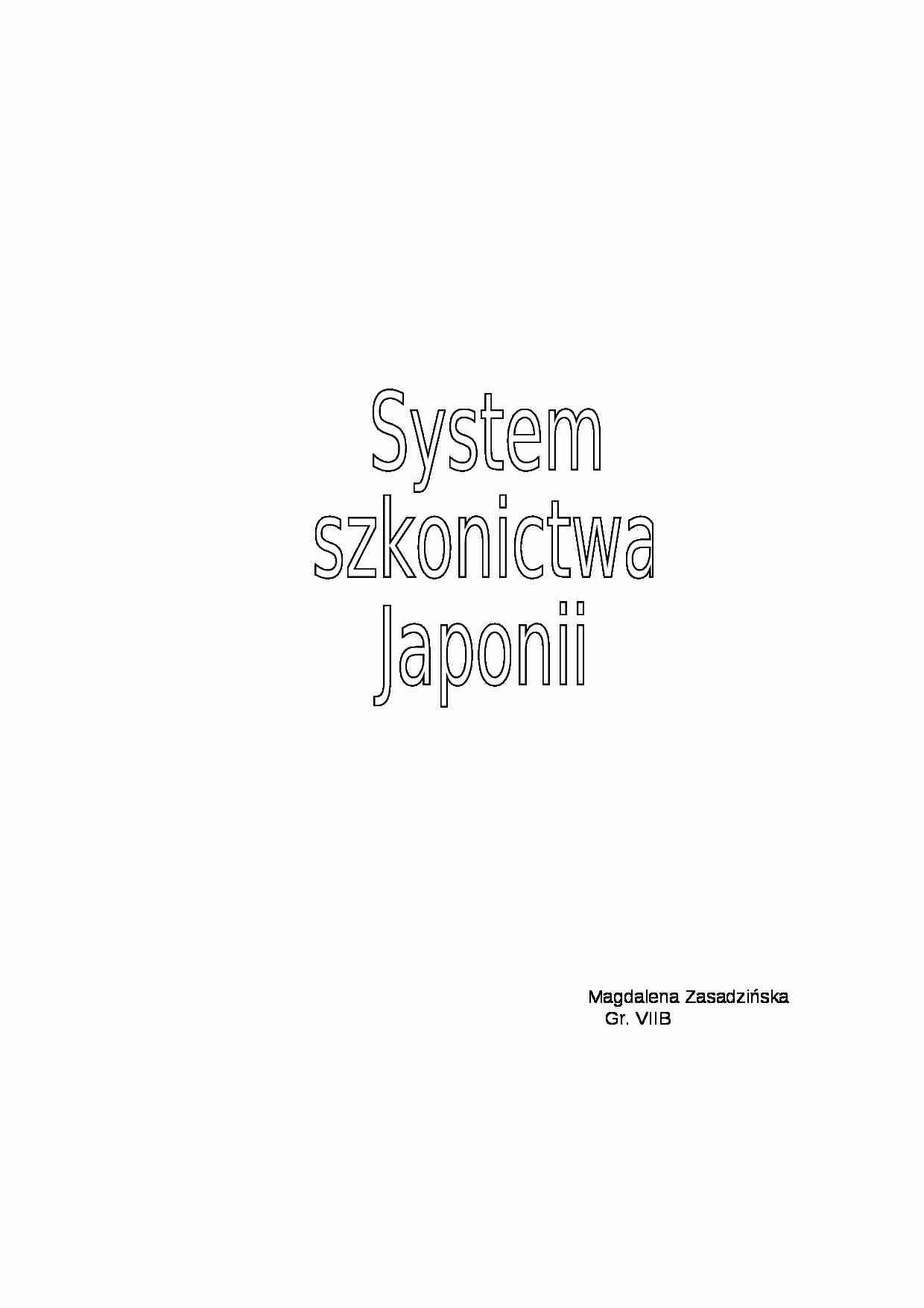 Szkolnictwo w Japonii- pedagogika - strona 1