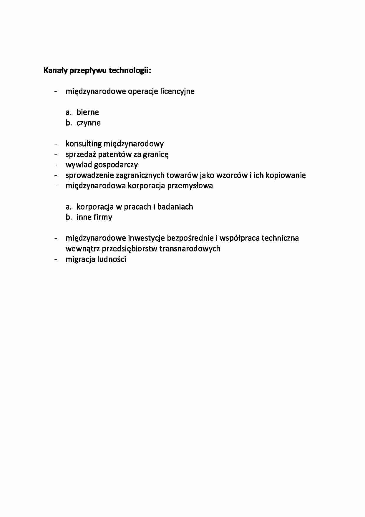 Kanały przepływu technologii -opracowanie - strona 1