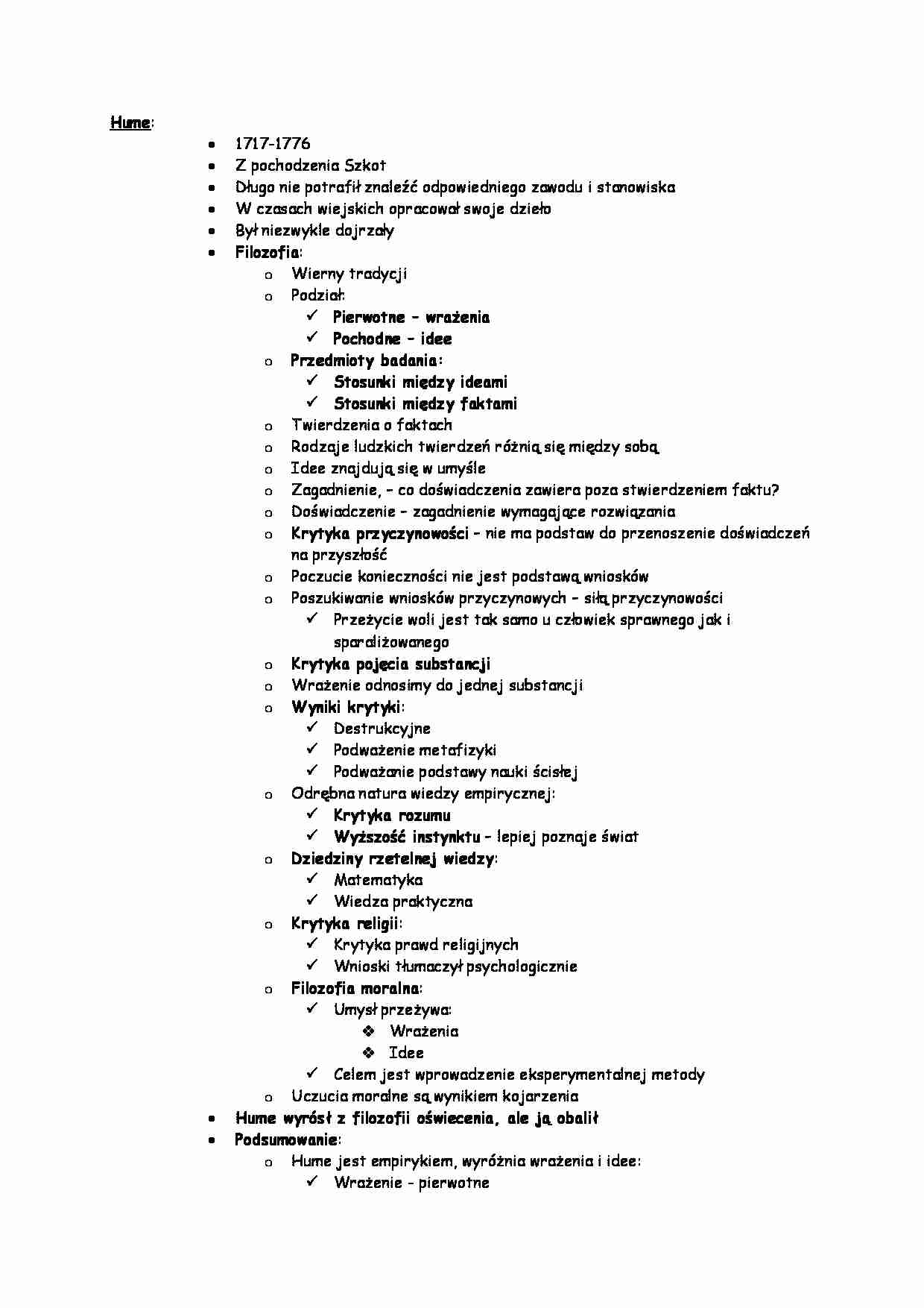 Hume -opracowanie - strona 1
