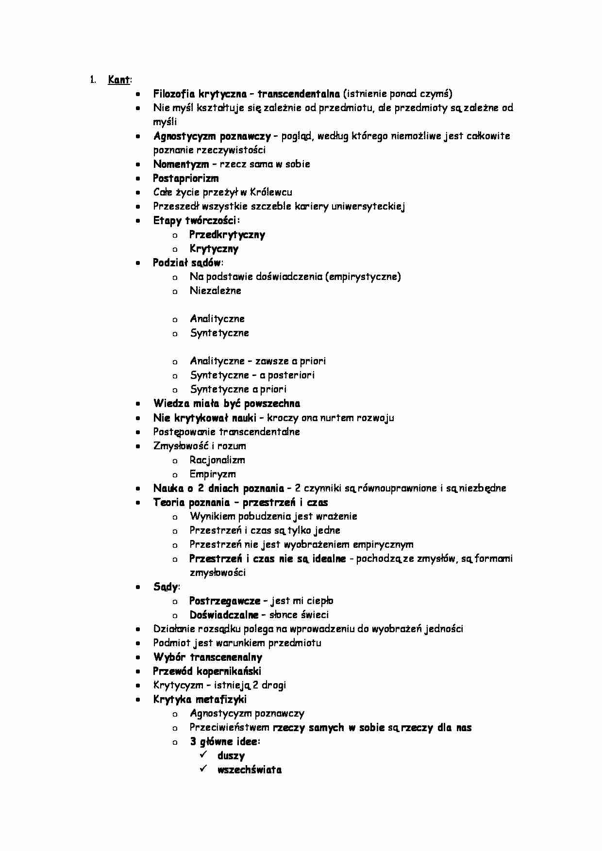 Kant -opracowanie - strona 1