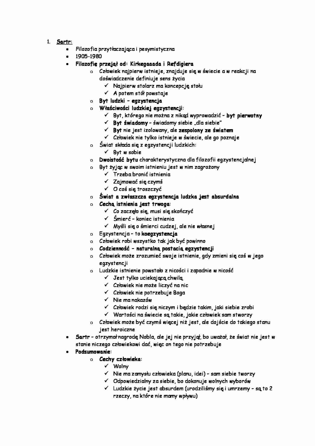 Sartr -opracowanie - strona 1
