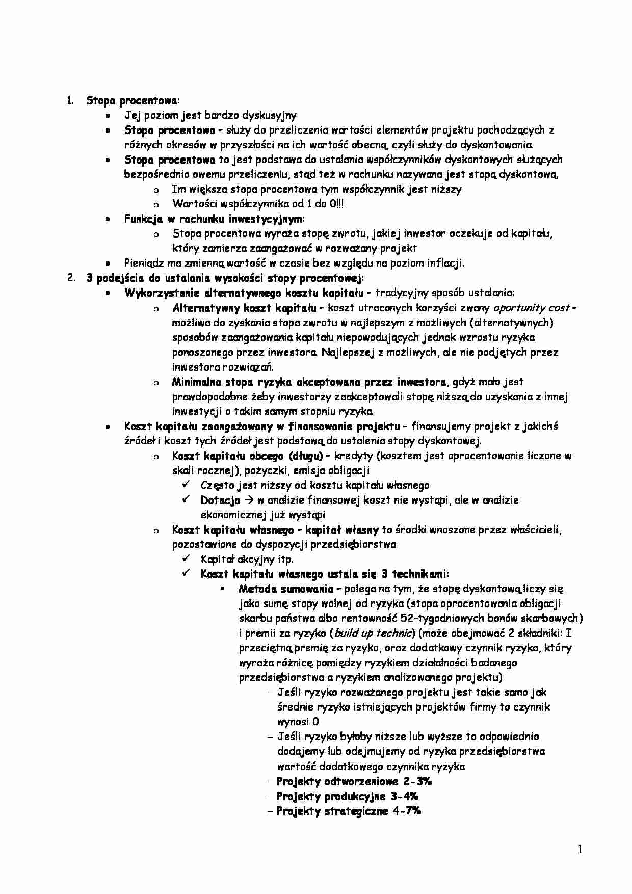 Stopa procentowa-opracowanie - strona 1