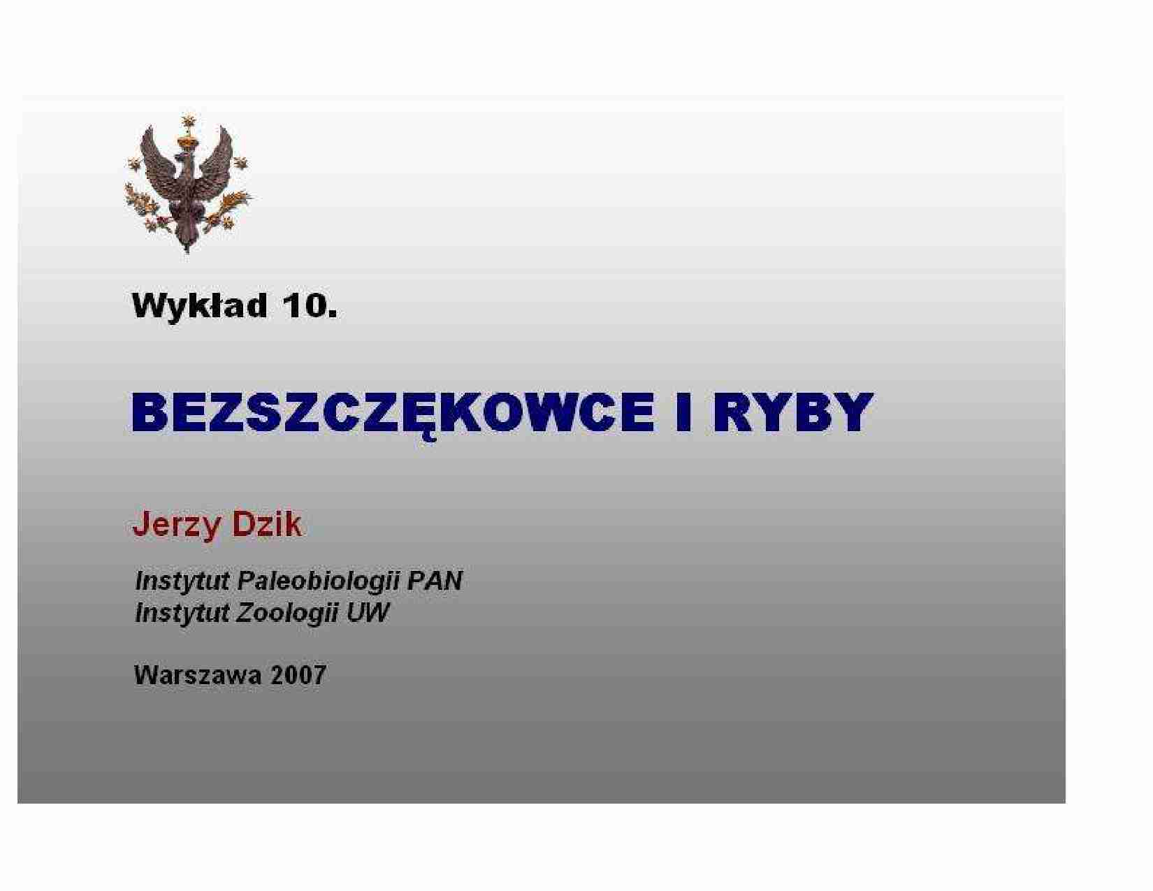 Bezszczekowce i ryby - omówienie - strona 1
