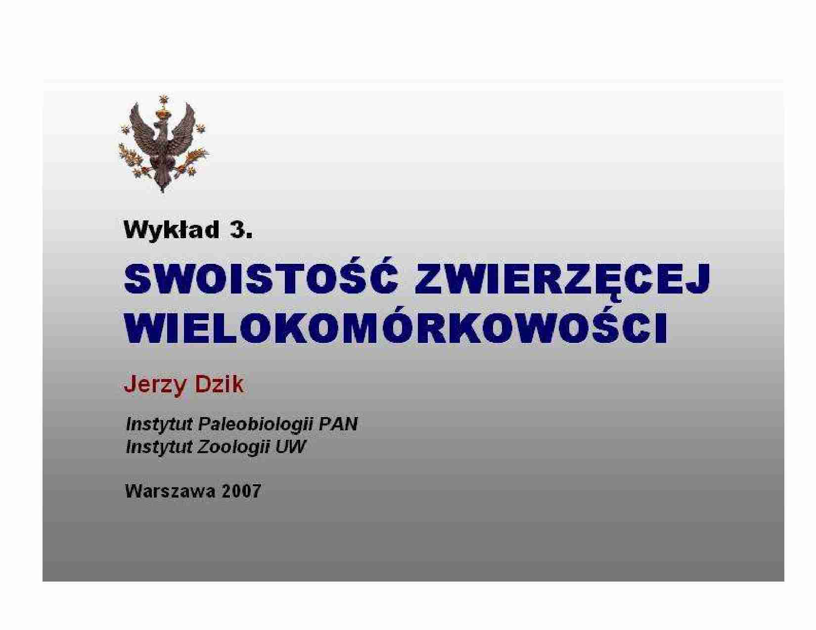 Swoistość zwierzęcej wielokierunkowości - omówienie - strona 1