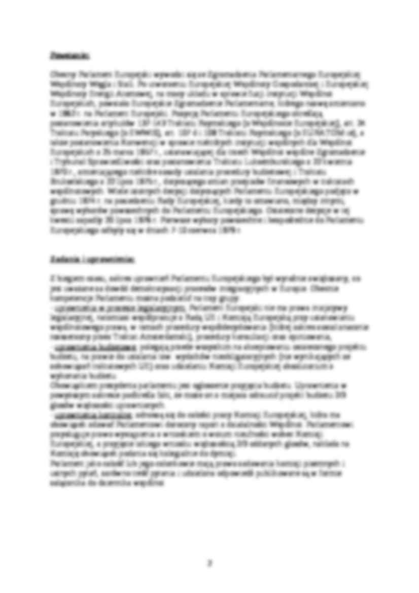 Parlament Europejski - omówienie. - strona 2