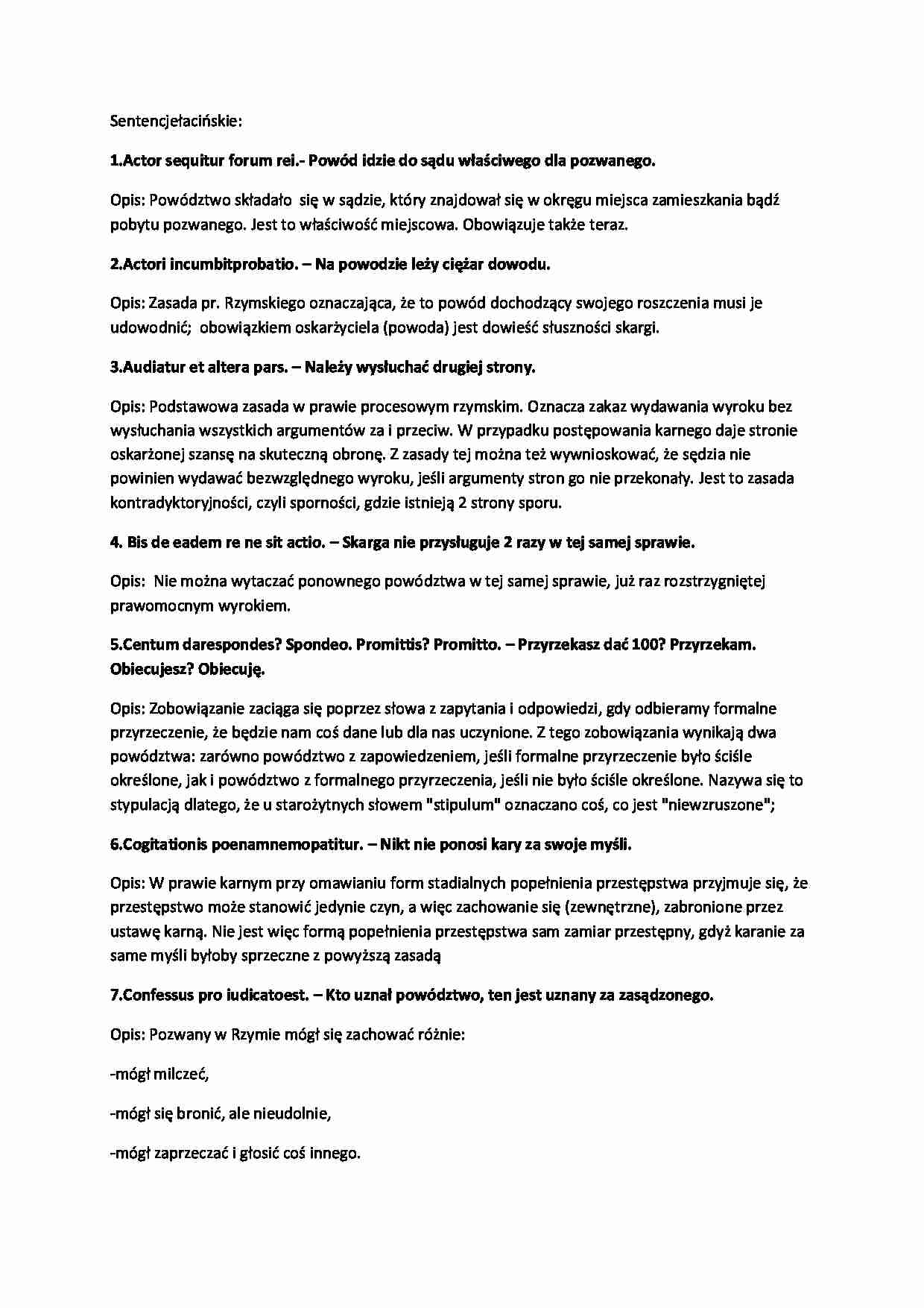 Sentencje łacińskie  - przykłady - strona 1