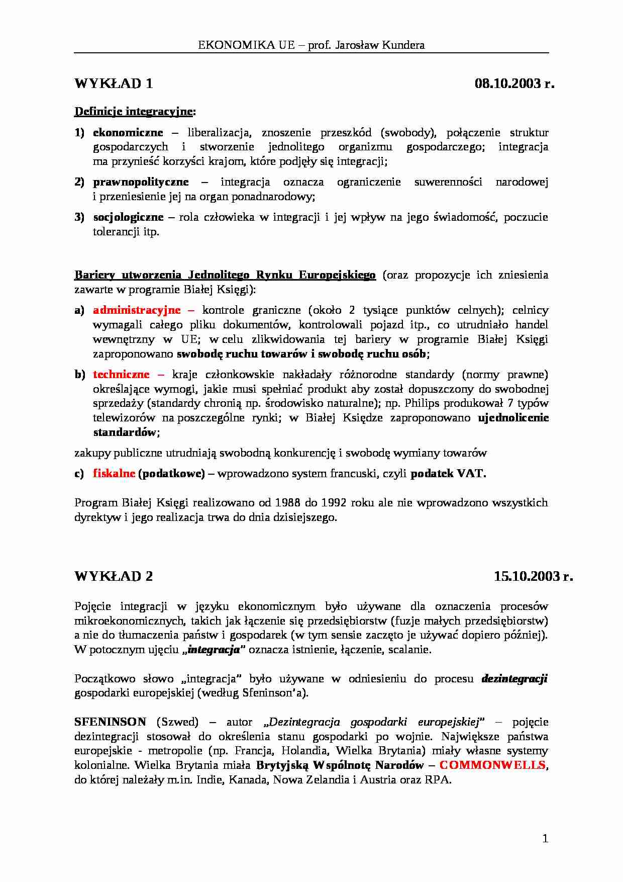 Europeistyka - definicje - strona 1