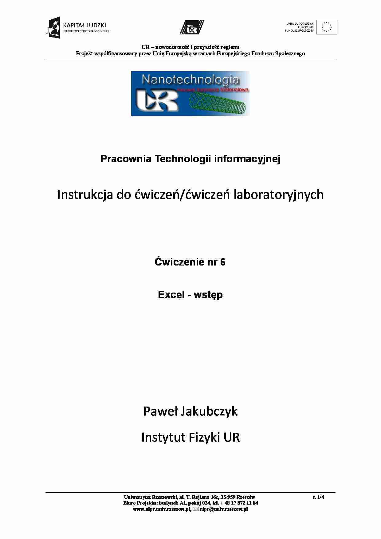 Prawo excel wstęp ćwiczenia 6 - strona 1