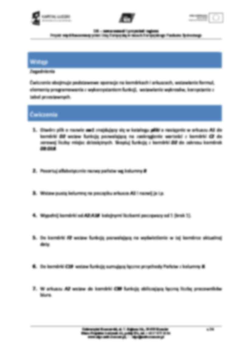 Prawo excel wstęp ćwiczenia 6 - strona 2