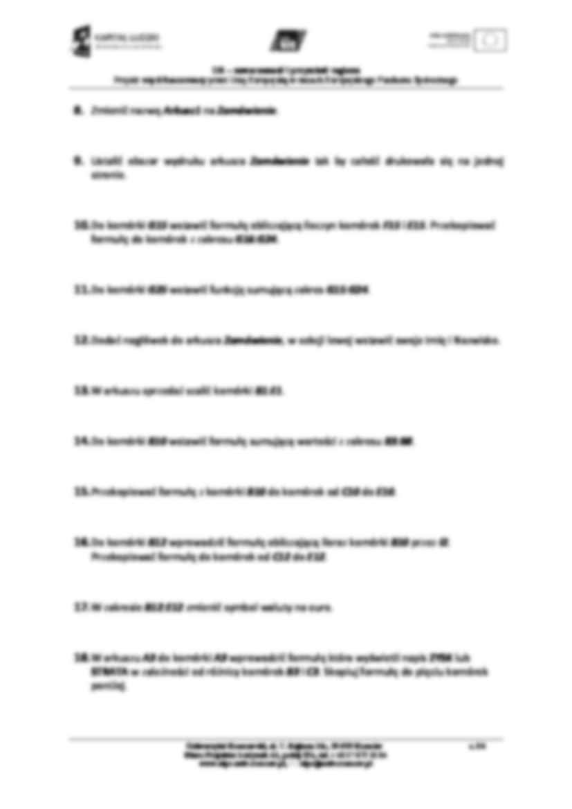 Prawo excel wstęp ćwiczenia 6 - strona 3