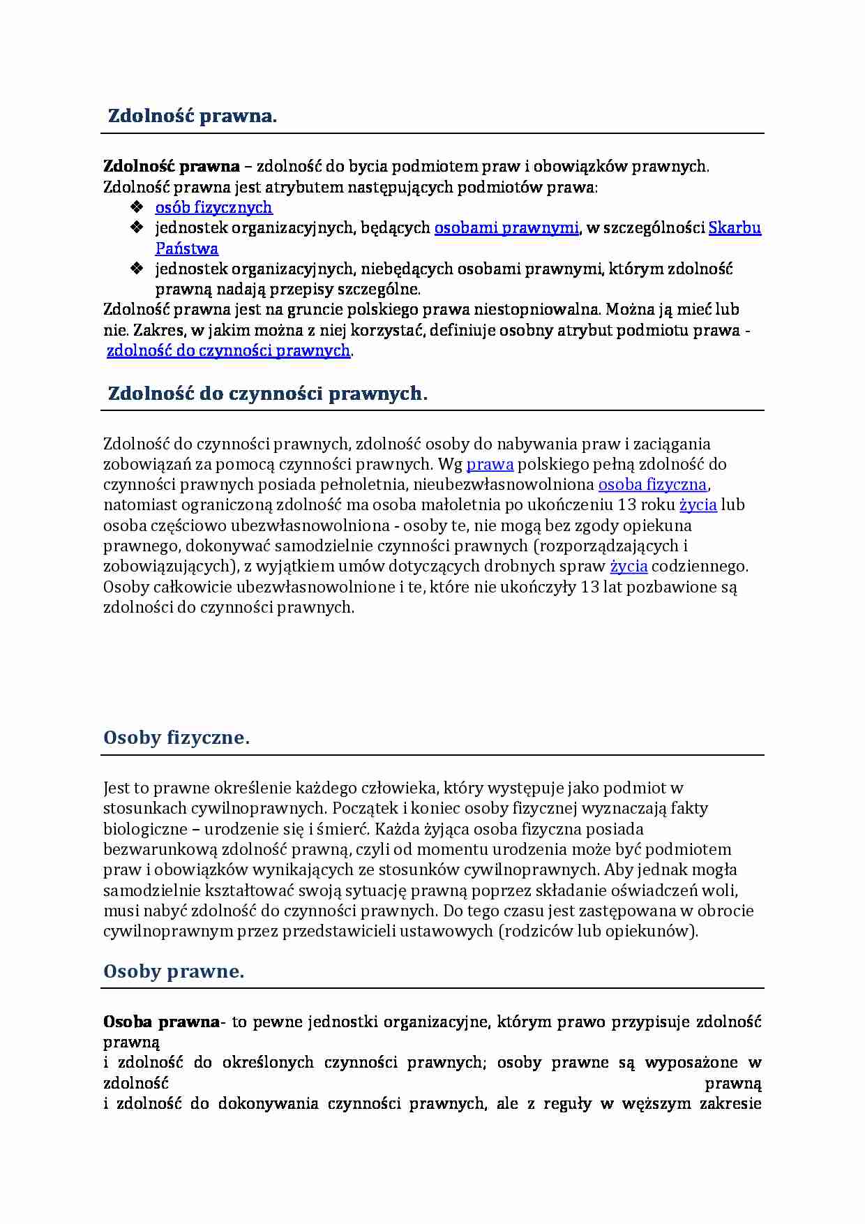 Zdolności prawne - omówienie - strona 1