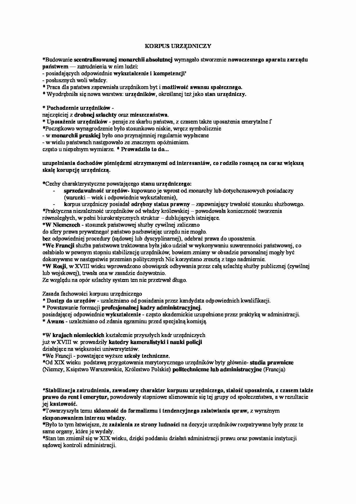 Korpus urzędniczy - omówienie - strona 1