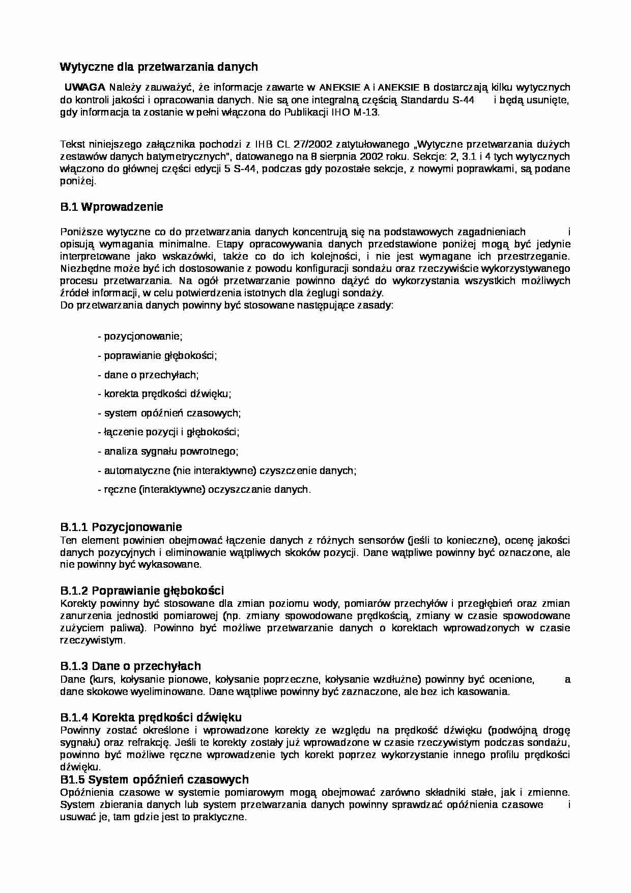 Wytyczne dla przetwarzania danych-opracowanie - strona 1