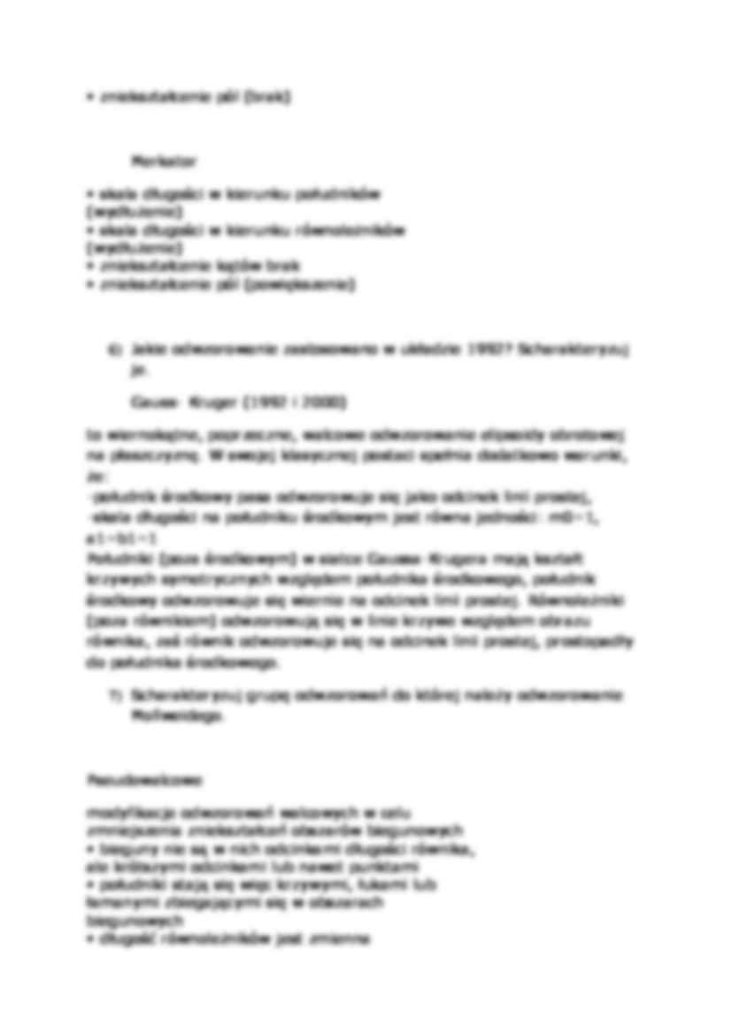 Pytania i odpowiedzi na kolokwium -  skali w odwzorowaniach kartograficznych - strona 2