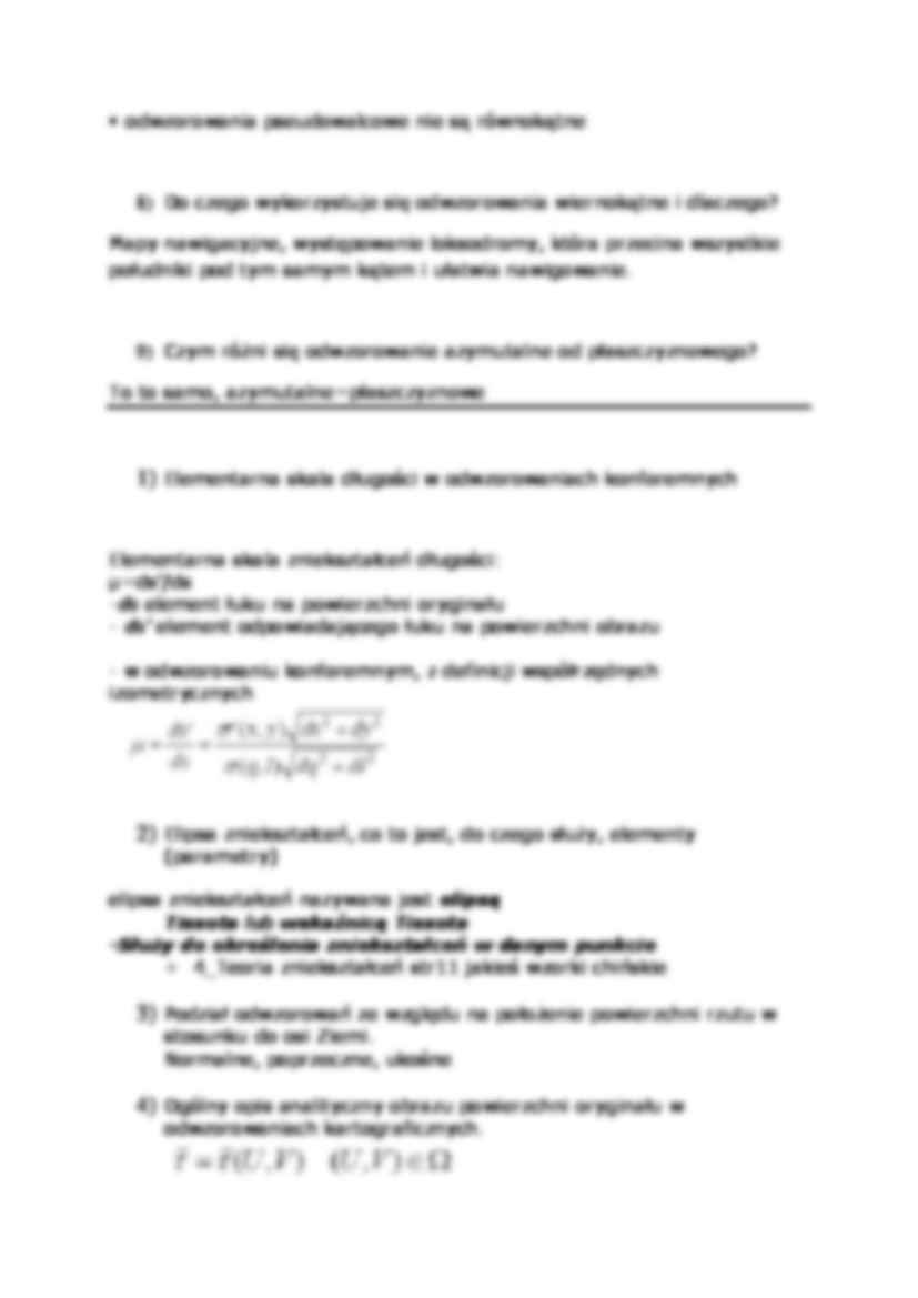 Pytania i odpowiedzi na kolokwium -  skali w odwzorowaniach kartograficznych - strona 3