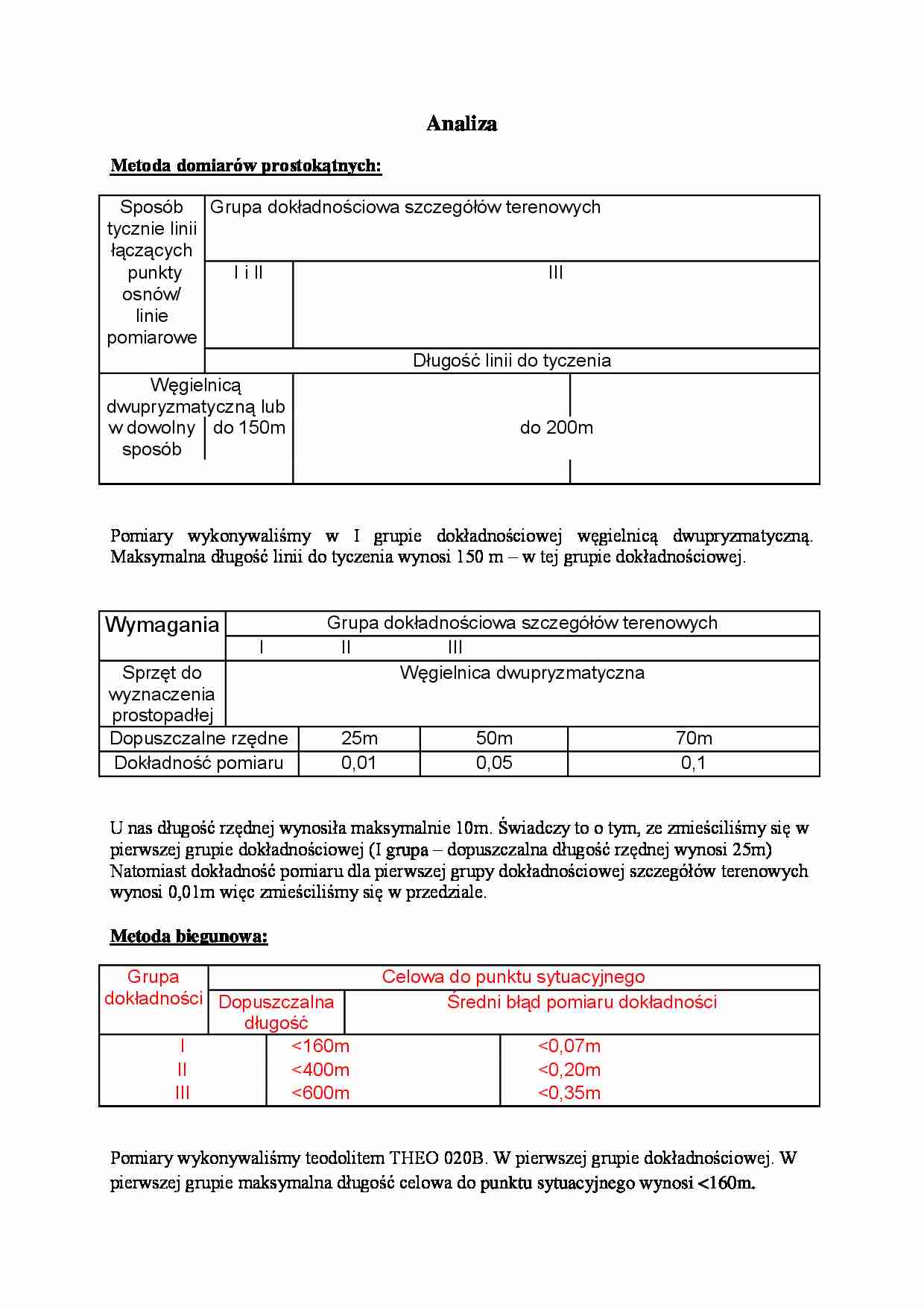 Analiza pomiarów-opracowanie - strona 1