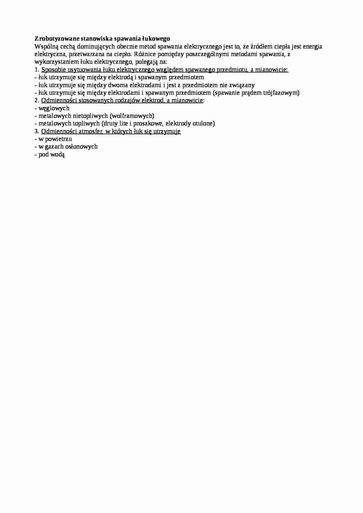 Zrobotyzowane stanowiska spawania łukowego-opracowanie - strona 1