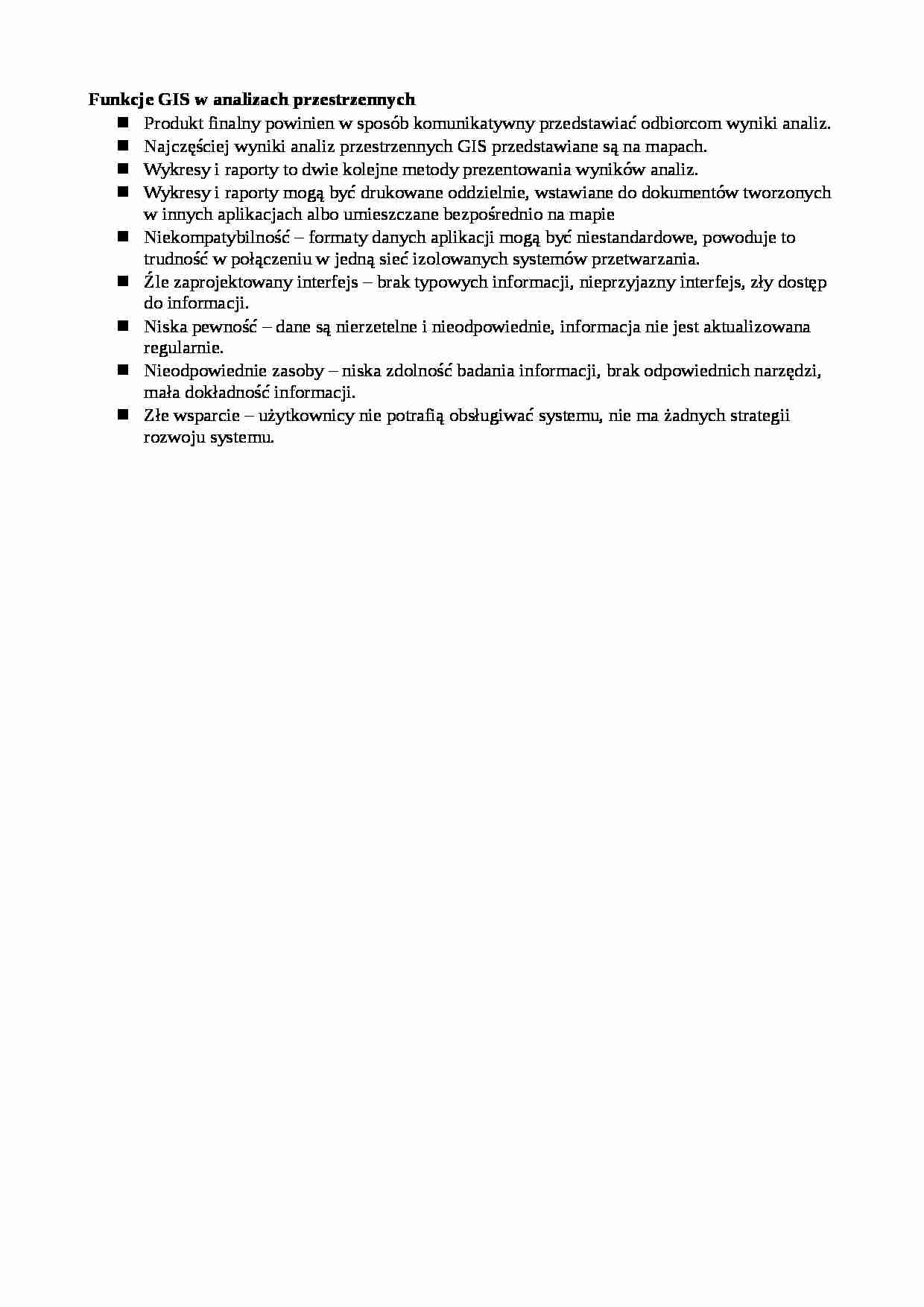 Funkcje GIS w analizach przestrzennych-opracowanie - strona 1