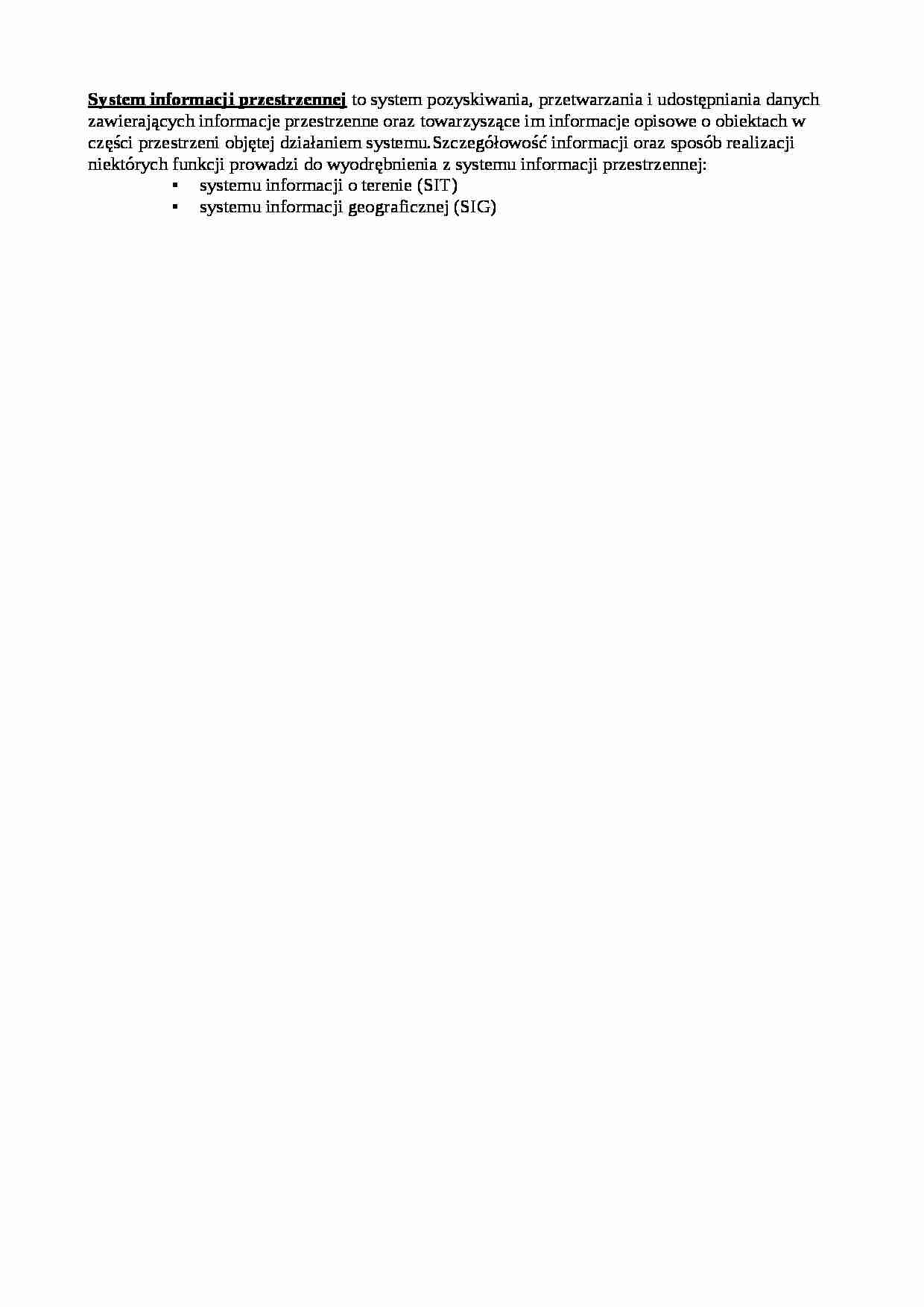 System informacji przestrzennej-opracowanie - strona 1