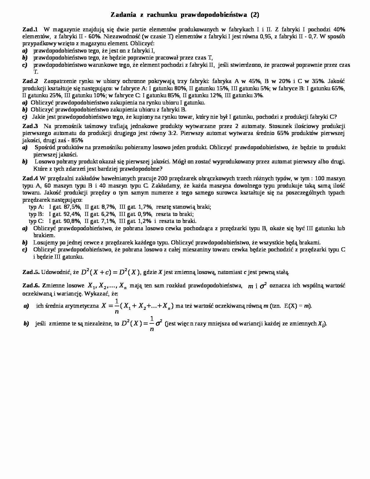 Rachunek prawdopodobieństwa - strona 1