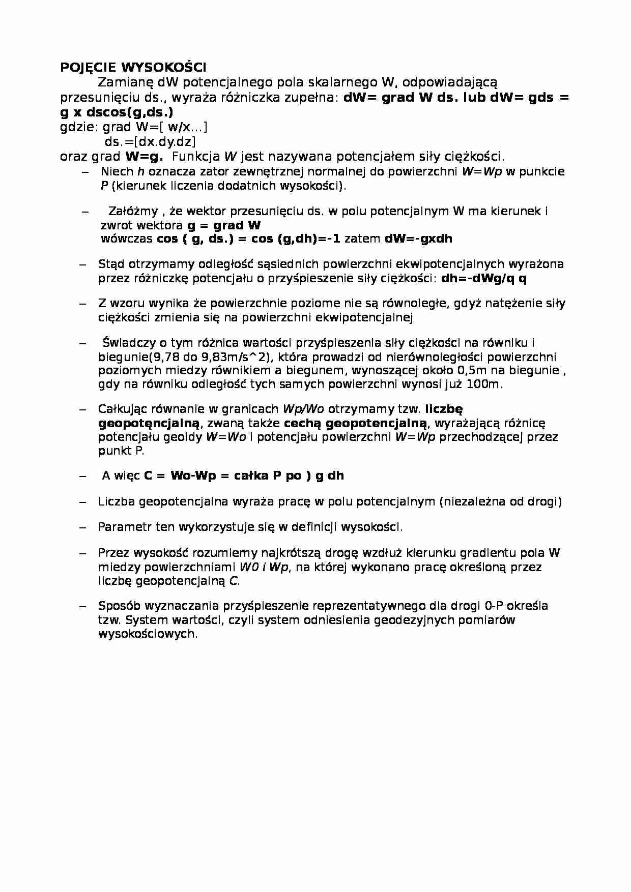 Pojęcie wysokości-opracowanie - strona 1