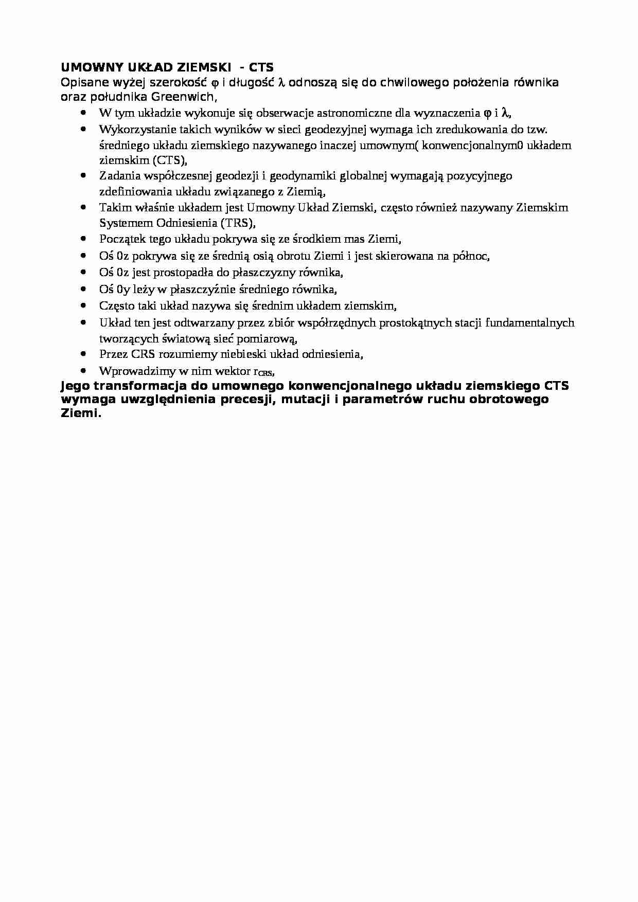 Umowny układ ziemski CTS-opracowanie - strona 1