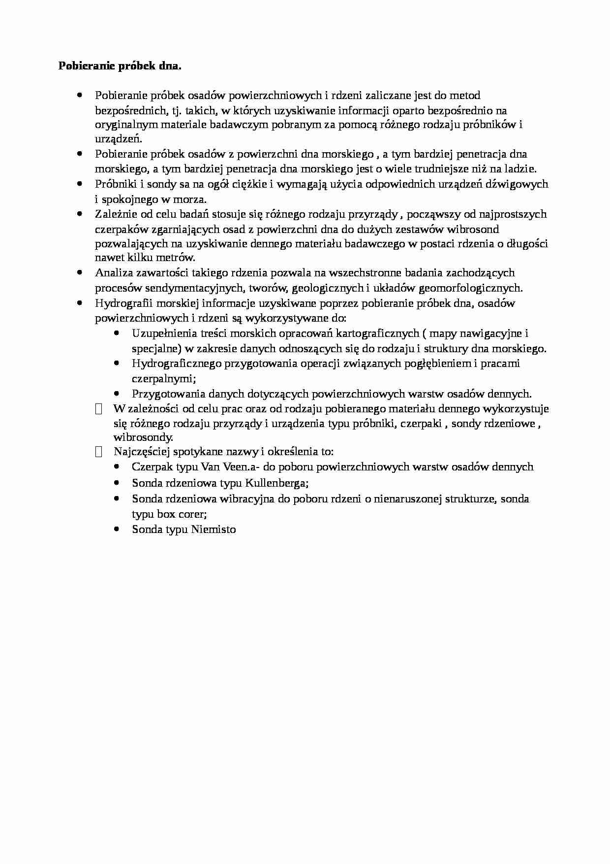 Pobieranie próbek dna-opracowanie - Dno oceaniczne - strona 1