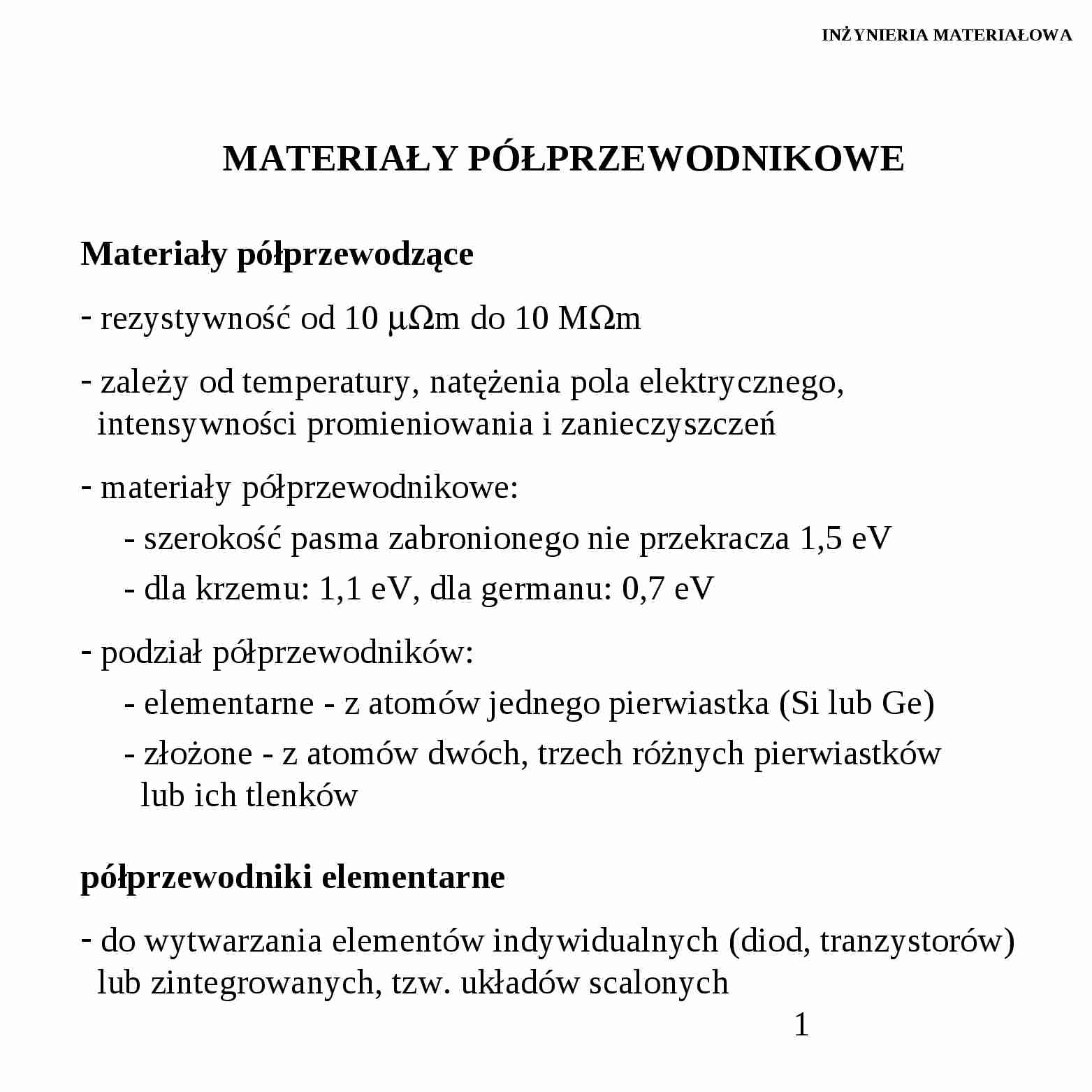 Materiały półprzewodnikowe - omówienie - strona 1