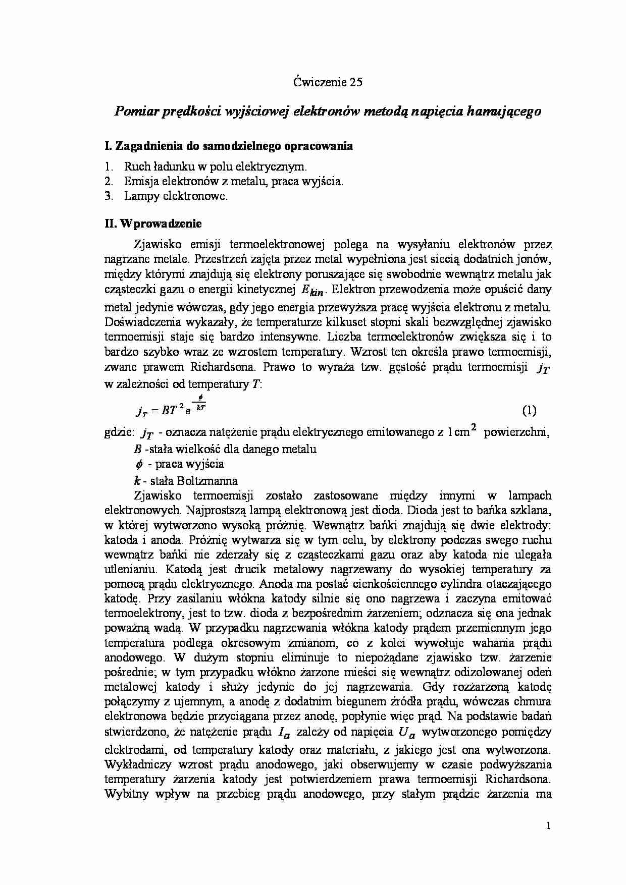 Pomiar predkości wyjściowej ekektronów - omówienie - strona 1