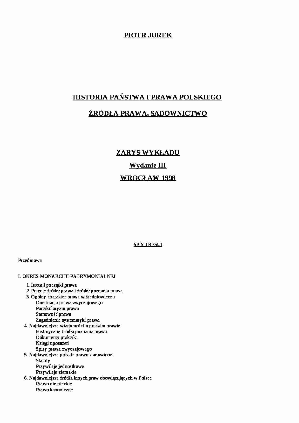 historia państwa i prawa polskiego - strona 1