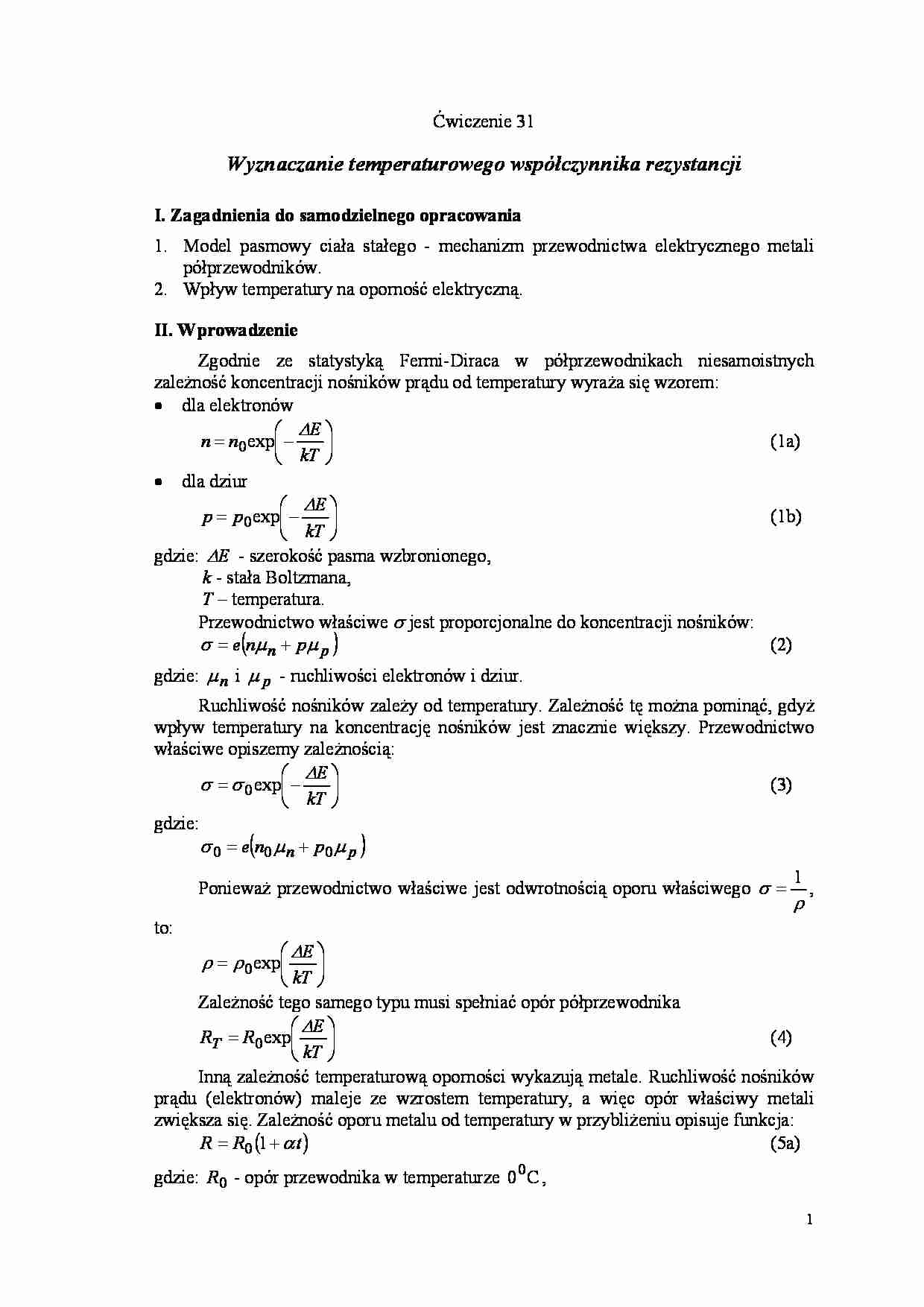 Wyznaczanie temperaturowego współczynnika - omówienie - strona 1