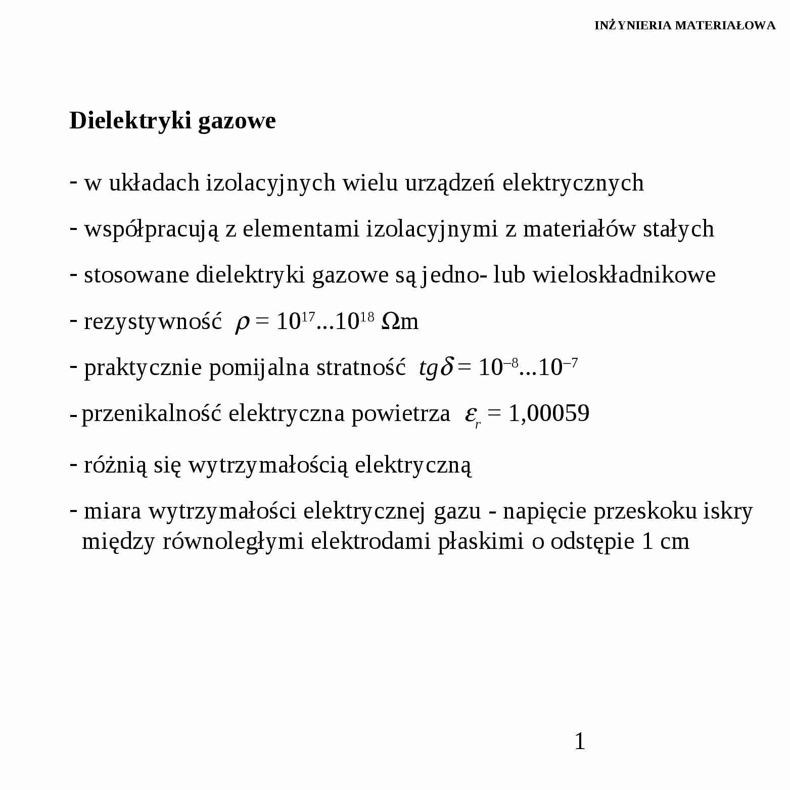 Gazowe dielektryki - omówienie - strona 1