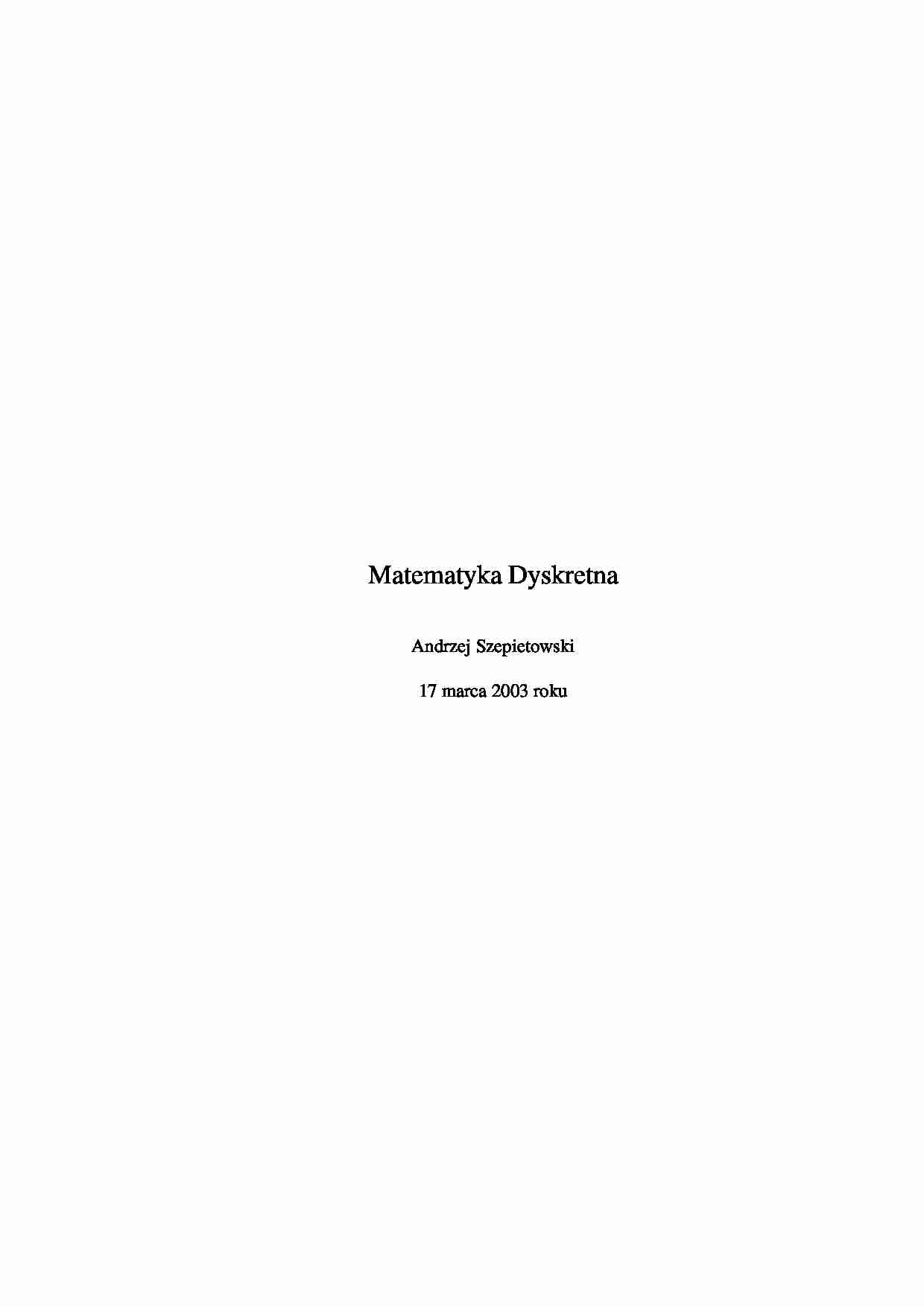 Matematyka Dyskretna - omówienie - teoria liczb - strona 1