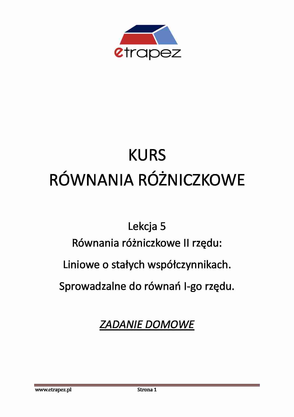 Liniowe stałe o współczynnikach - omówienie - strona 1