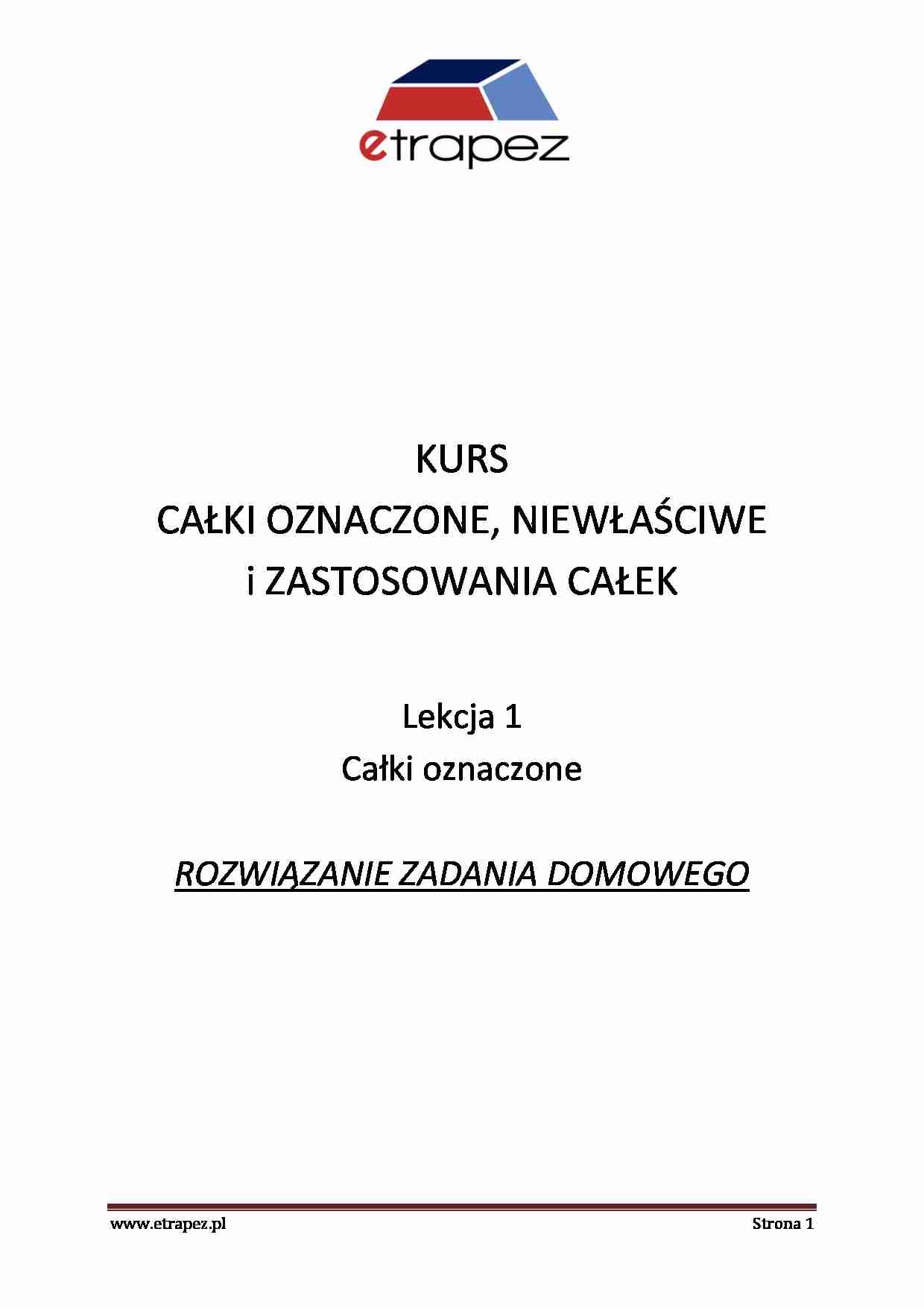 Calki oznaczone - omówienie - strona 1