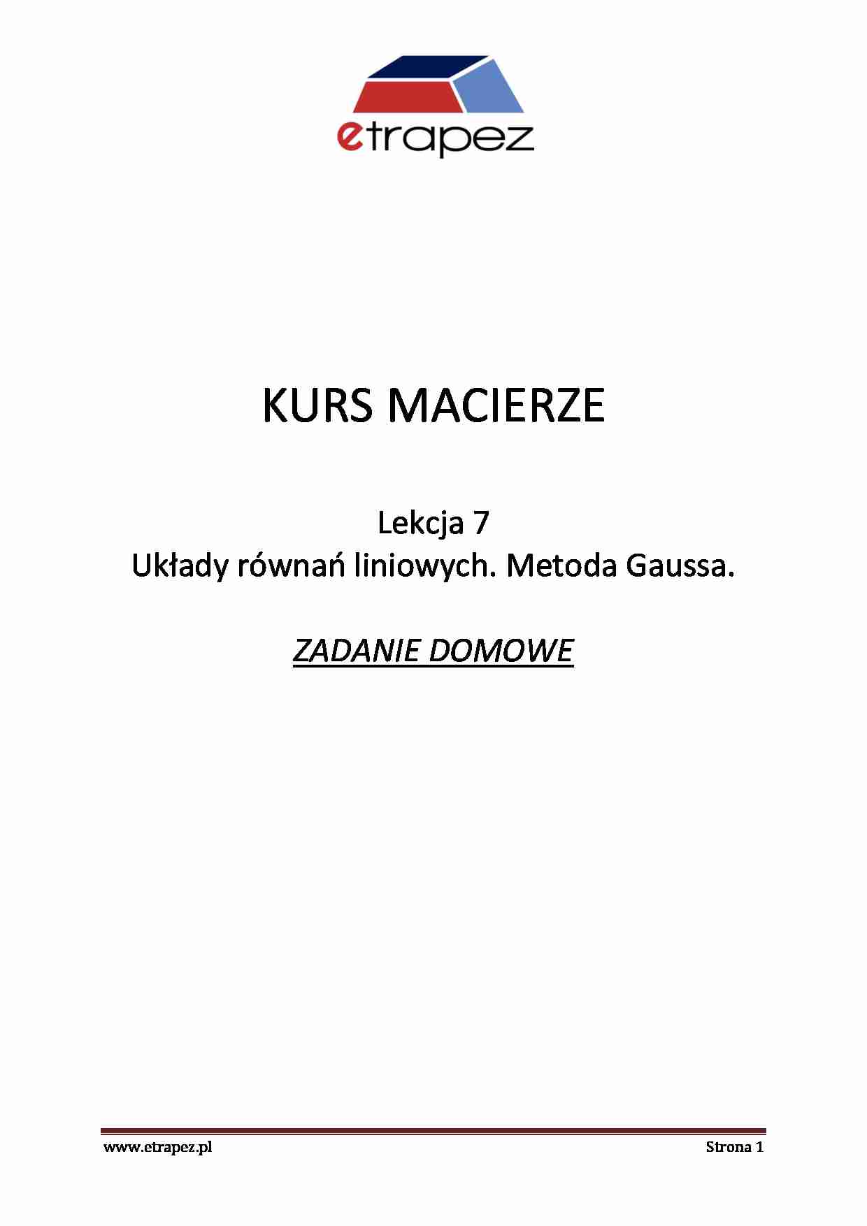 Metoda Gaussa - omówienie - strona 1