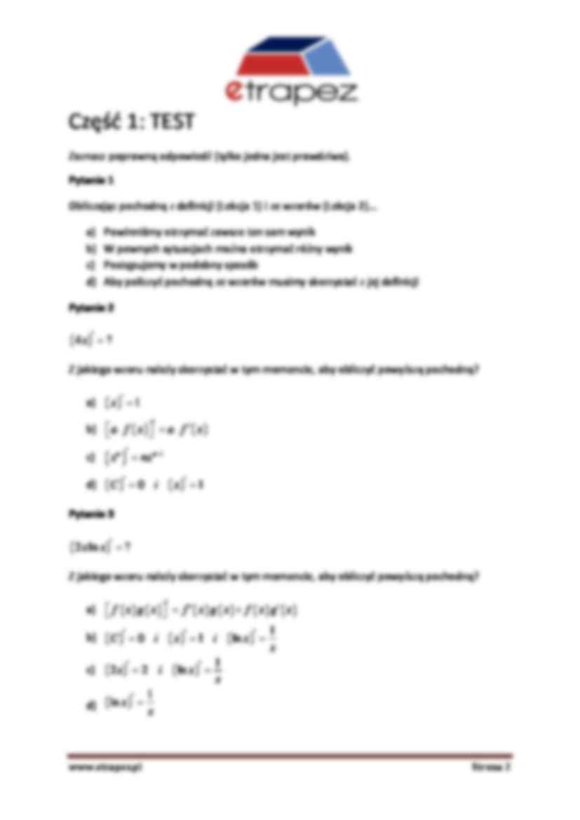 Obliczanie pochodnych - omówienie - strona 2